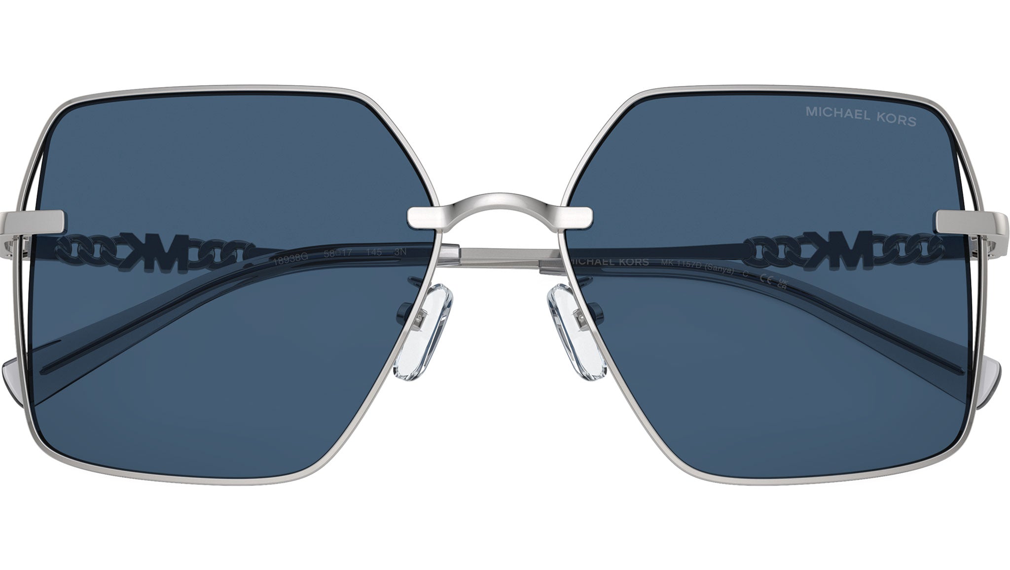 Michael Kors Sanya MK1157D Sunglasses 18938G Shiny Silver - eye-oo.com