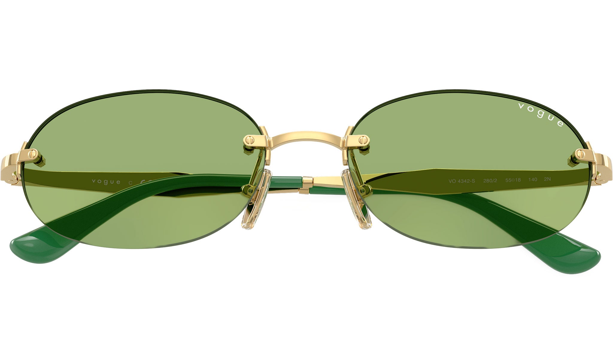 Vogue Women\'s Green Brown and Gold Sunglasses! Vogue VO4342S Sunglasses 280/2 Gold - eye-oo.com main image 3
