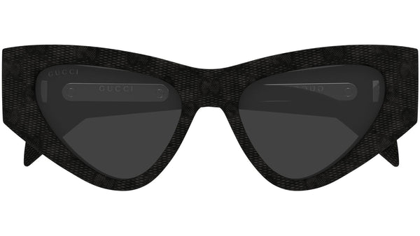 GUCCI ブラックエスパドリーユ GGロゴ　39 Gucci GG2019S 007 Black Grey Sunglasses - eye-oo.com