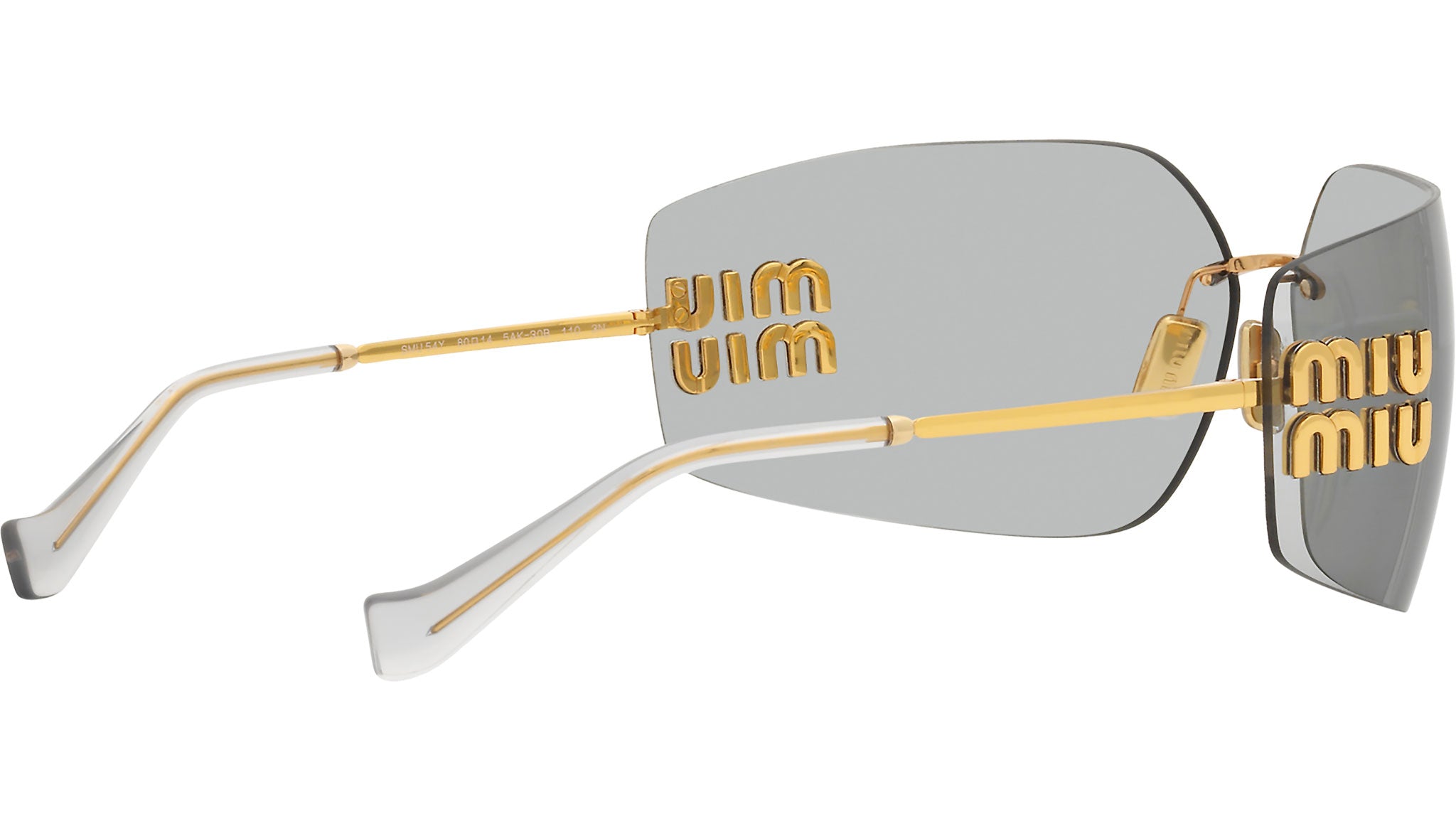 ✨ Miu Miu Rimless Grey Sunglasses with Gold Logo Detail Miu Miu MU54YS Women main image 3