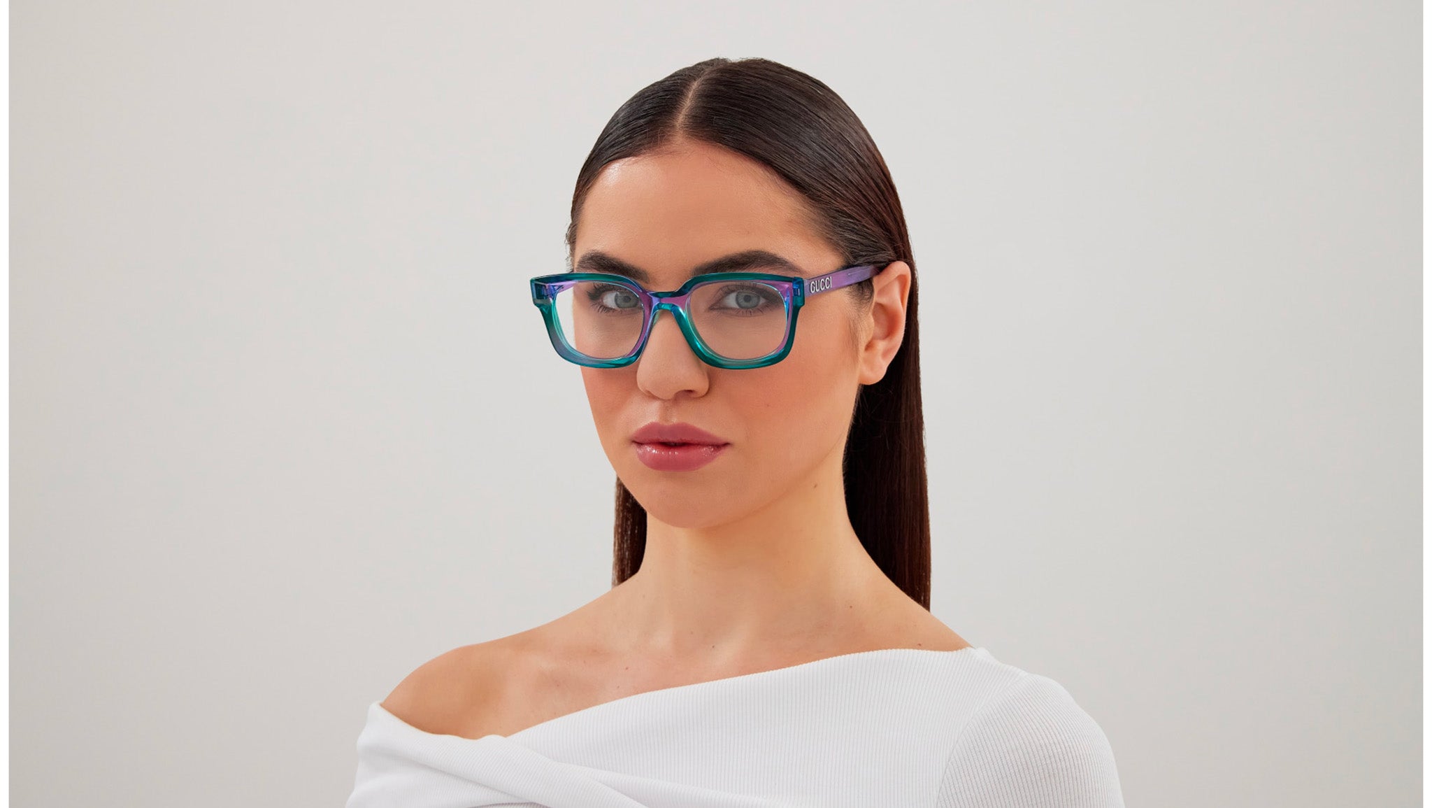 GUCCI グッチ　眼鏡　GG0296OA カラーレンズ入り　パープル系 GUCCI（グッチ） 眼鏡 メガネ 度入り オーバル型 50□16 135 紫
