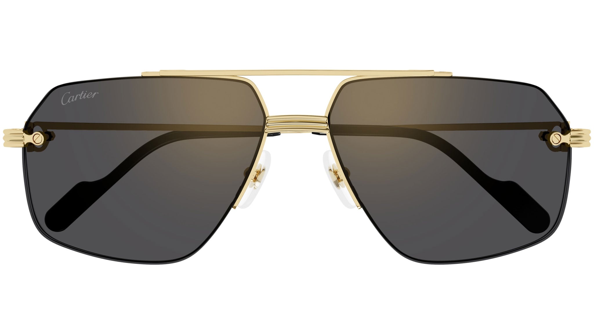 サングラス Cartier Cartier - CT0503S - 001 gold gold grey Cartier CT0503S 001 Sunglasses Shiny Gold - eye-oo.com