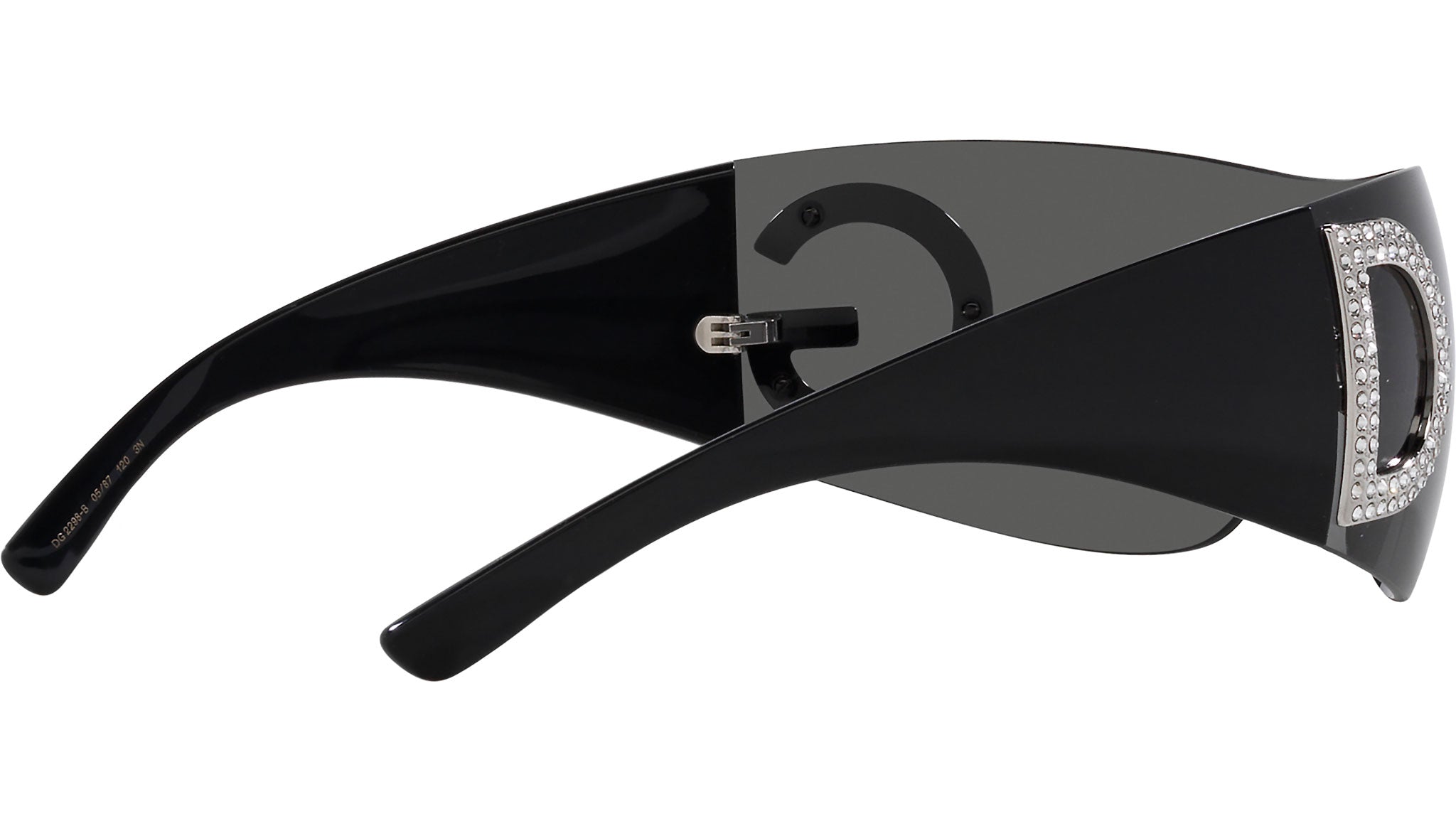 Dolce & Gabbana DG 2298B 05/87 Black Metal Shield Sunglasses Grey Lens Dolce&Gabbana DG2298B 05/87 Sunglasses - US main image 3