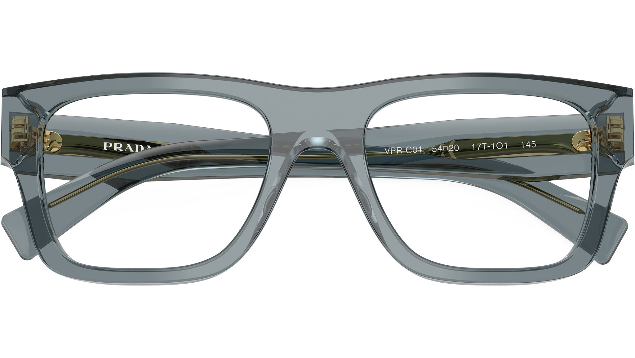 NEW Prada PR C01V Transparent Grey Unisex Eyeglasses Frames Prada PR C01V 18J1O1 Glasses - US main image 3