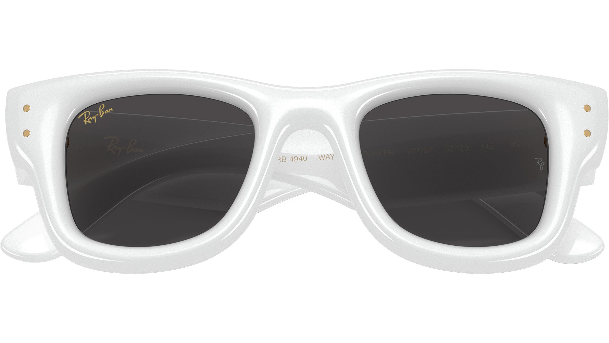 Wayfarer Puffer RB4940 Ray-Ban Sunglasses 671/87 White - eye-oo.com