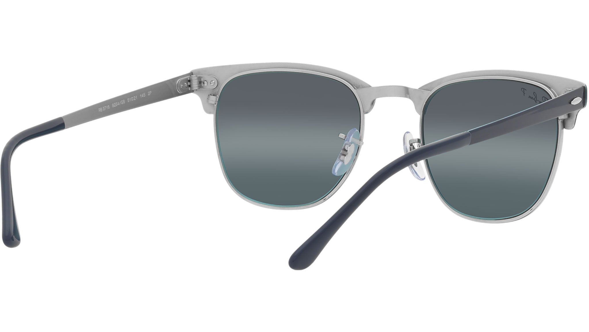 Clubmaster Metal RB3716 9254G6 silver on blue - eye-oo.com