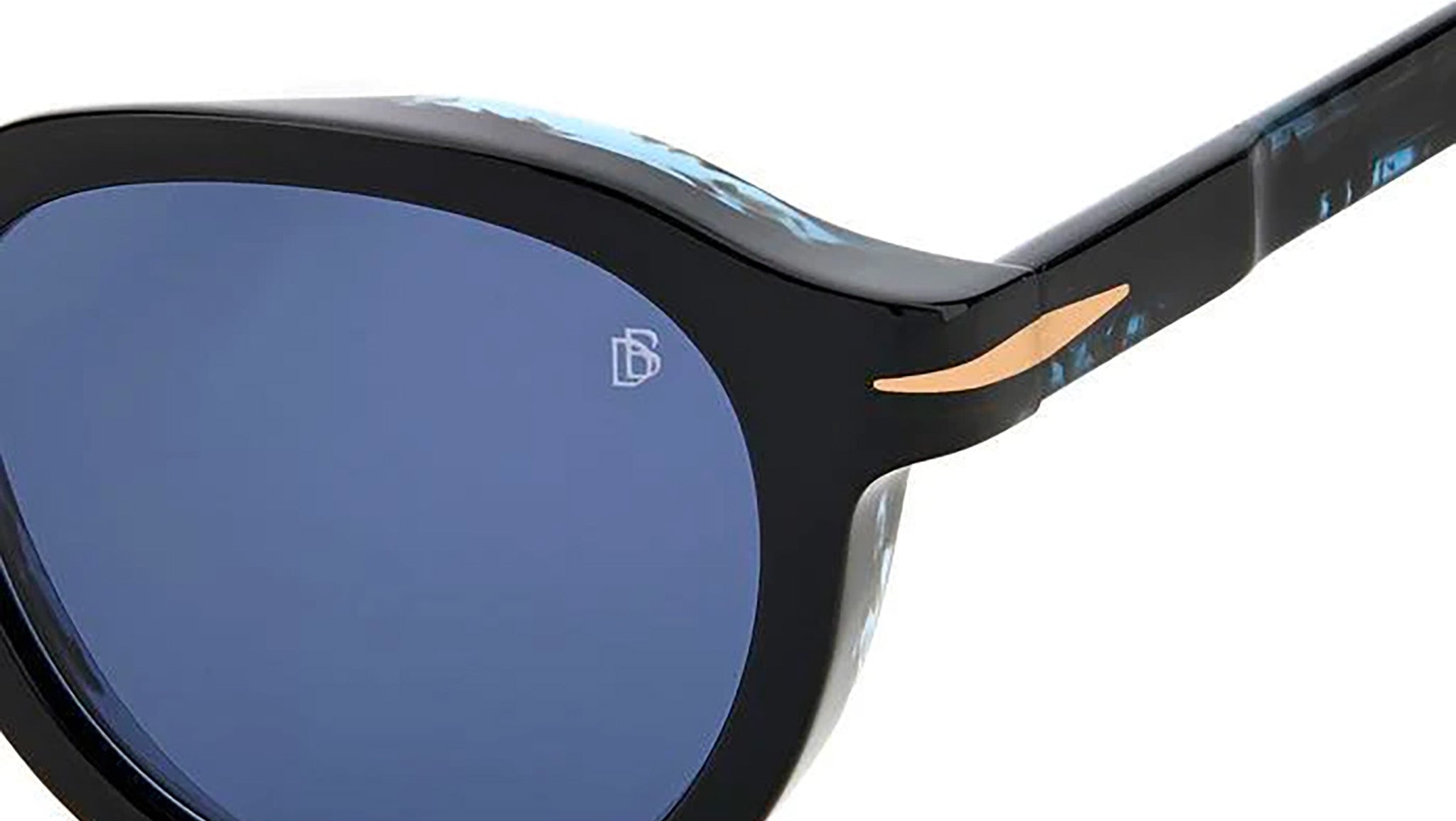 David Beckham Sunglasses DB 7029/S 9ZJ G6 Black Blue Horn - eye-oo.com