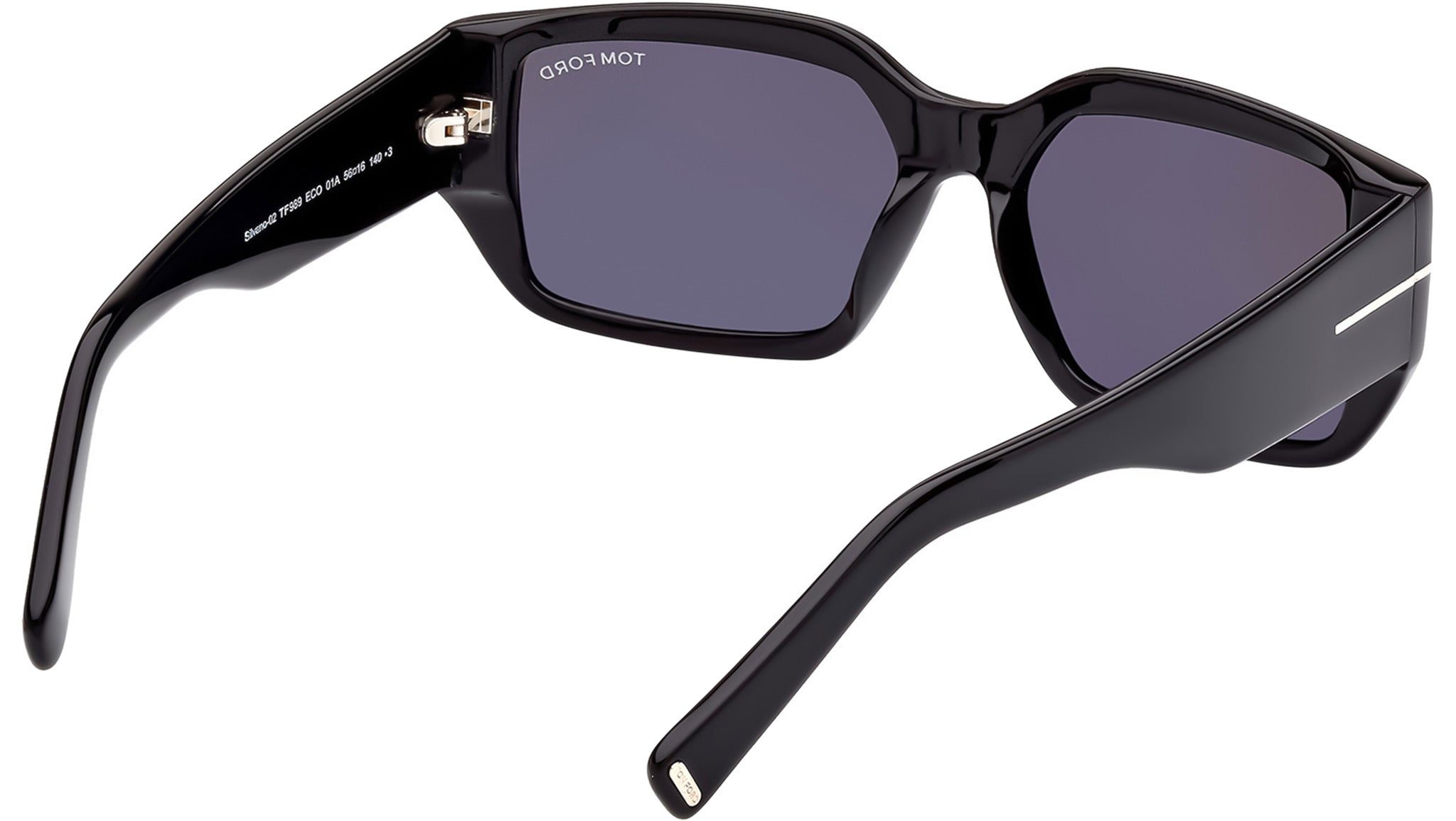 Tom Ford Silvano-02 Sunglasses FT0989 01A Shiny Black - eye  display picture 3
