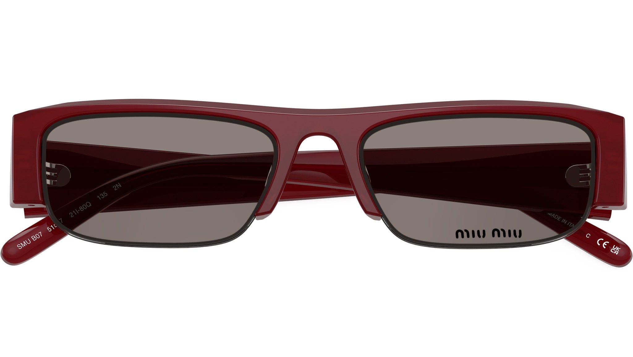 Miu Miu MUB07S Sunglasses 21I80Q Opaline Burgundy - eye-oo.com