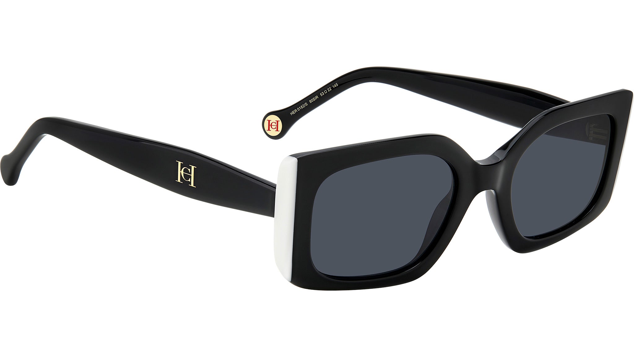 Carolina Herrera HER 0182/S 80S Sunglasses Black White - eye 