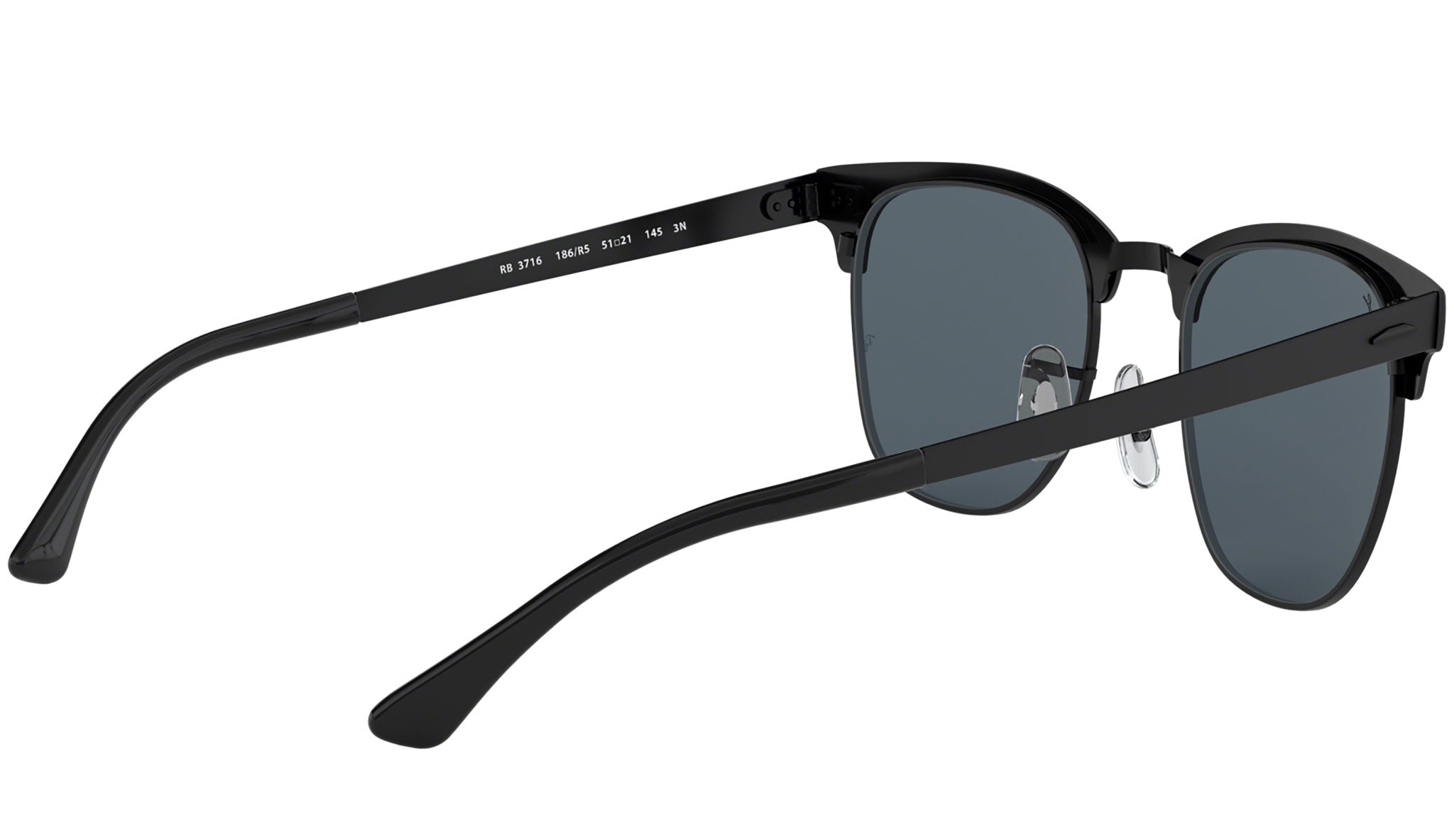 小物 Almost New Rayban RB3716 Matte Black Ray-Ban RB3716 Clubmaster - Square Matte Black On Black Frame