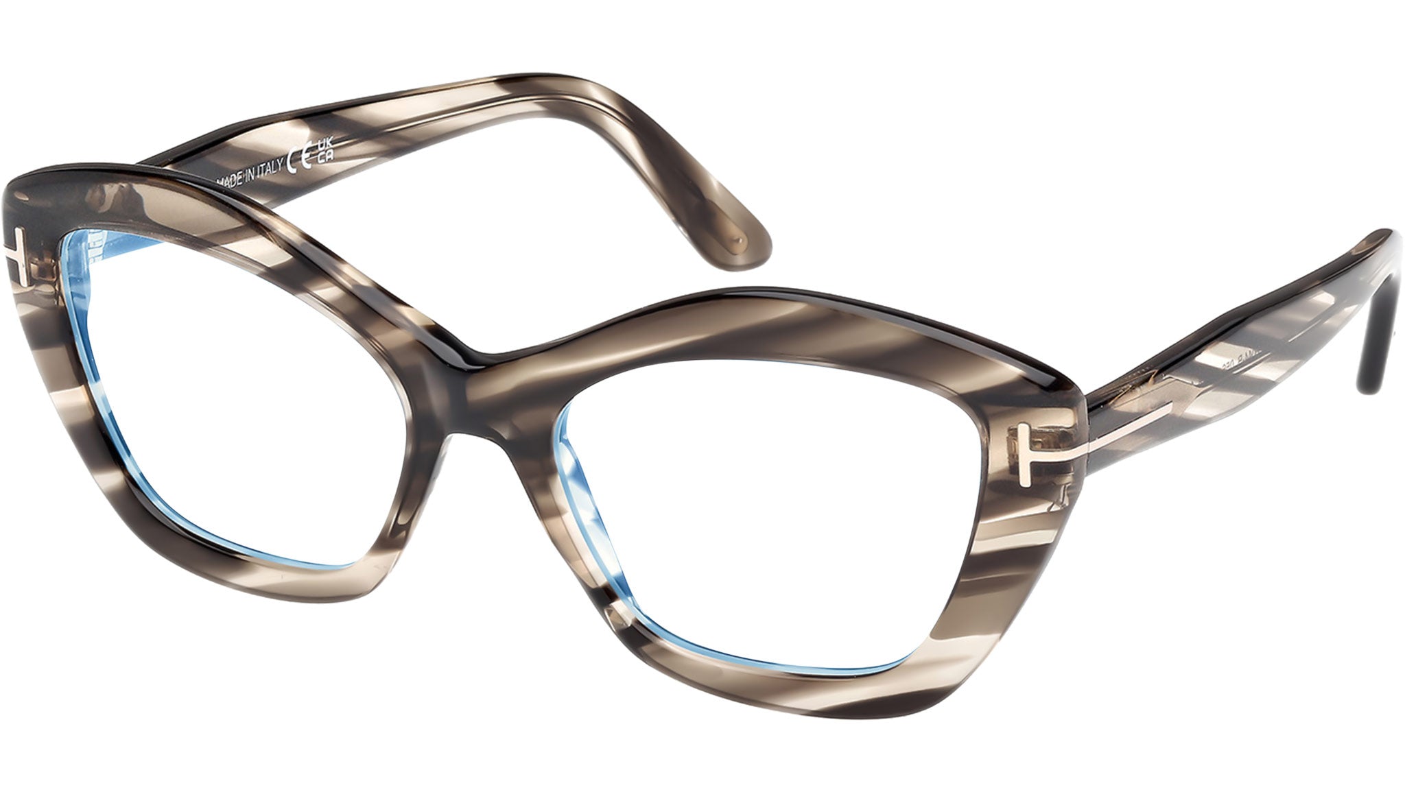 メガネ TOM FORD Tom Ford - FT6044-B 54055 - 055 Tom Ford FT6044-B Glasses 055 Striped Havana - eye-oo.com