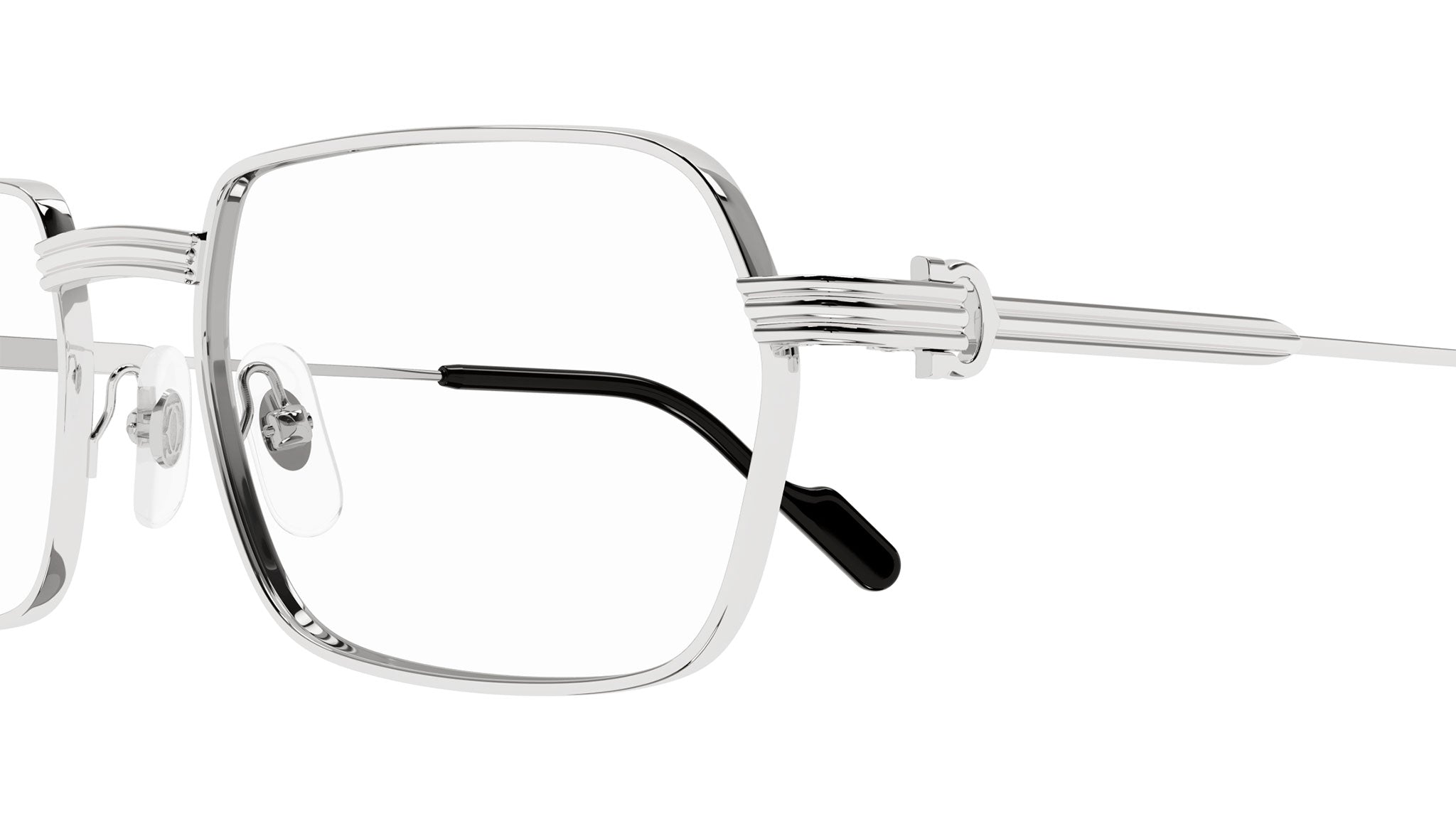 Cartier Première CT0483O Eyeglasses 002 Shiny Silver - eye-oo.com