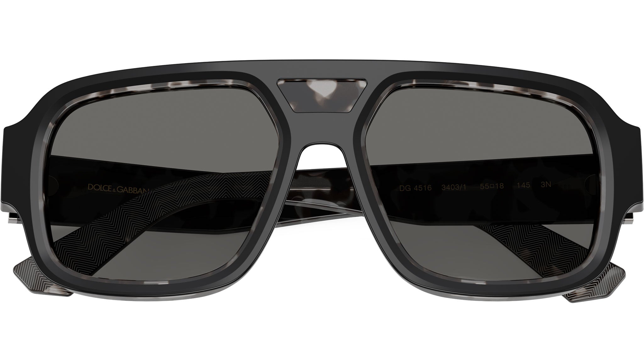 Dolce & Gabbana DG 4516 Sunglasses 3403/1 Black On Grey Havana