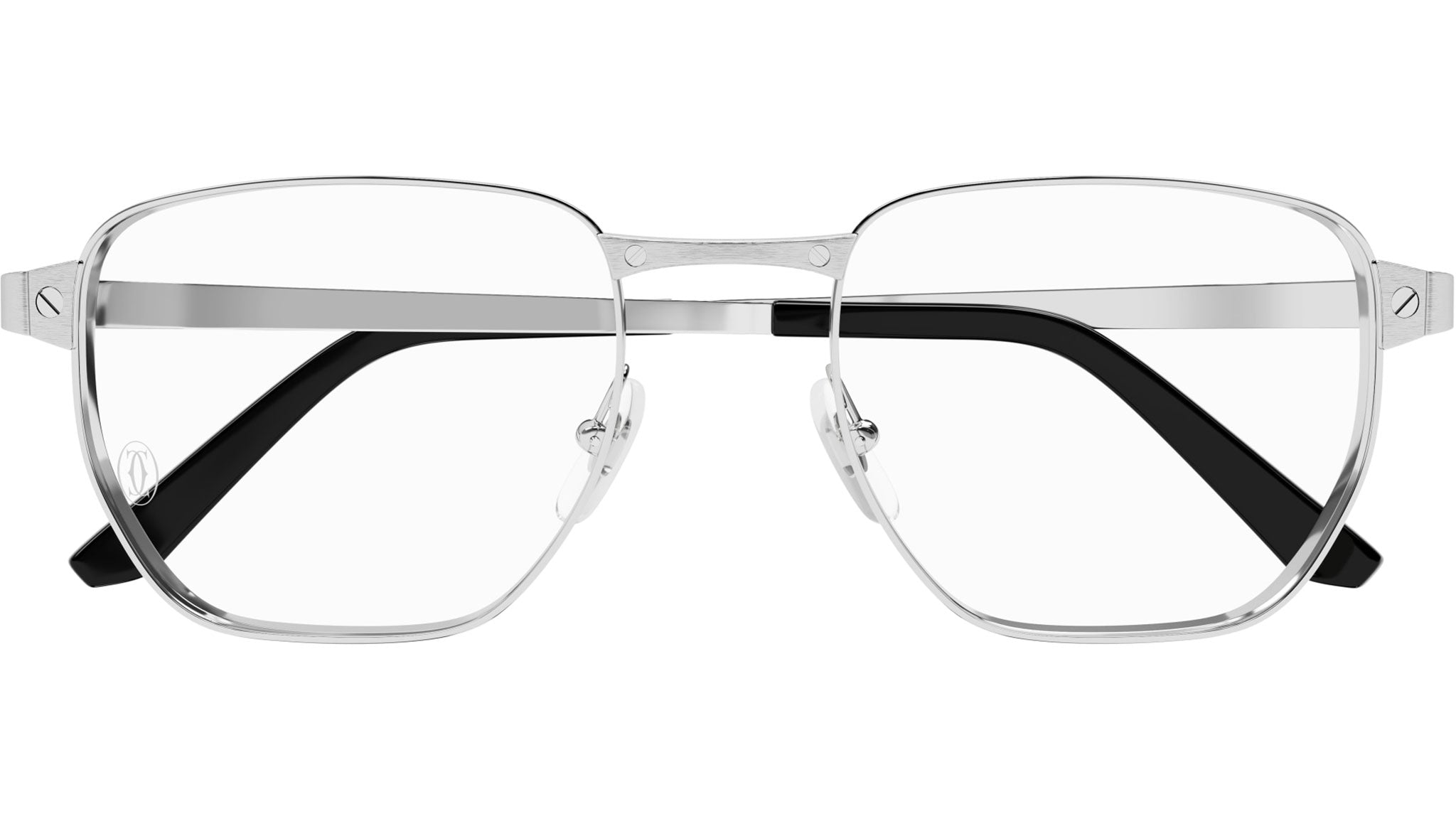 メガネ Cartier Cartier - CT0092O - 002 silver shiny transpar Cartier CT0092O 002 Shiny Silver Optical Frame - eye-oo.com