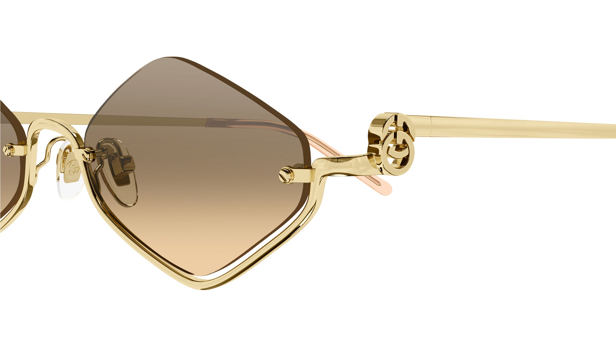 Gucci GG1604S 003 Gold Orange Geometric Sunglasses - eye-oo.com