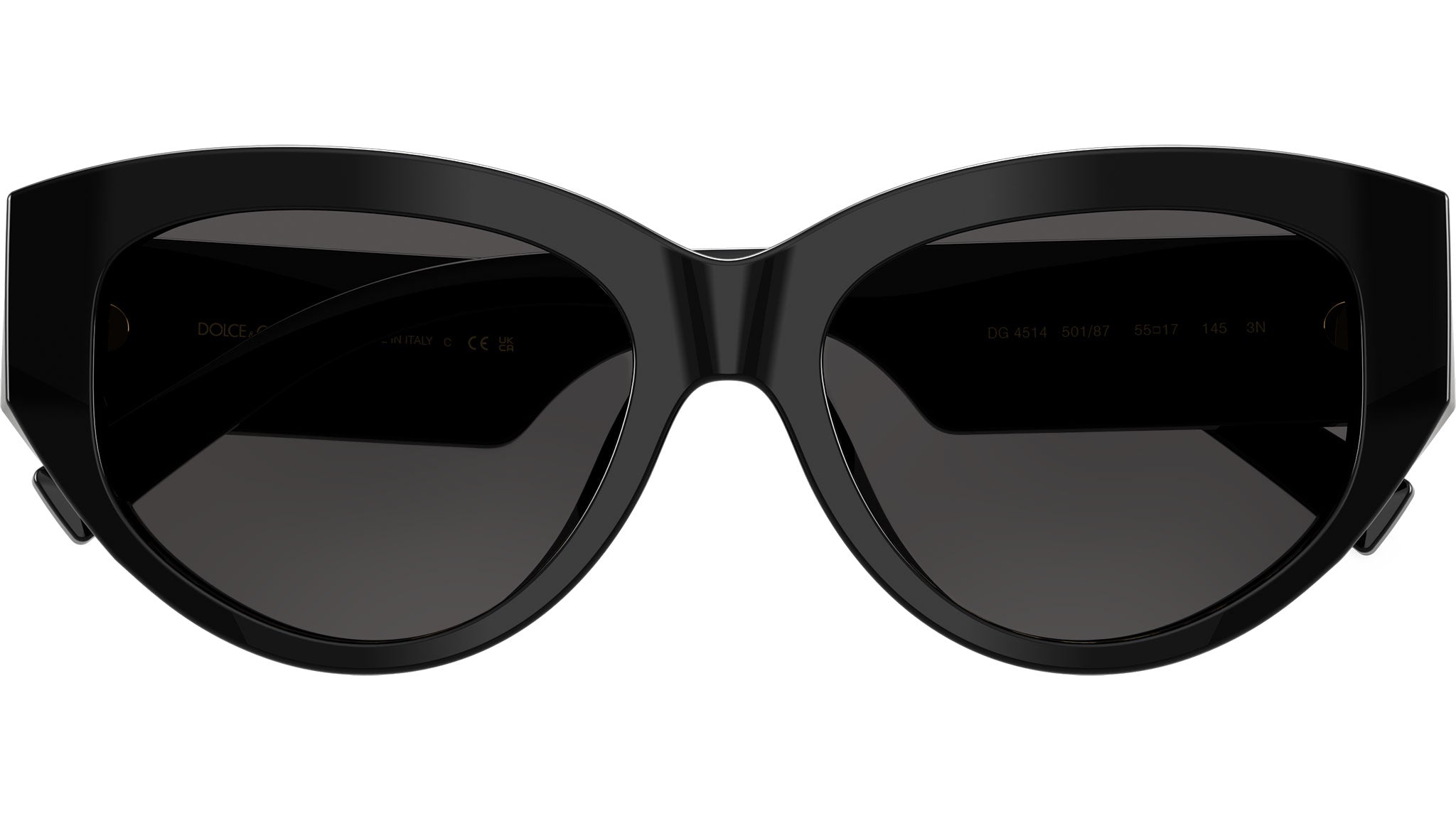 Dolce & Gabbana Black Cat-Eye Sunglasses with Gradient Lenses Dolce & Gabbana Cat-Eye Gradient Sunglasses - Black  main image 2