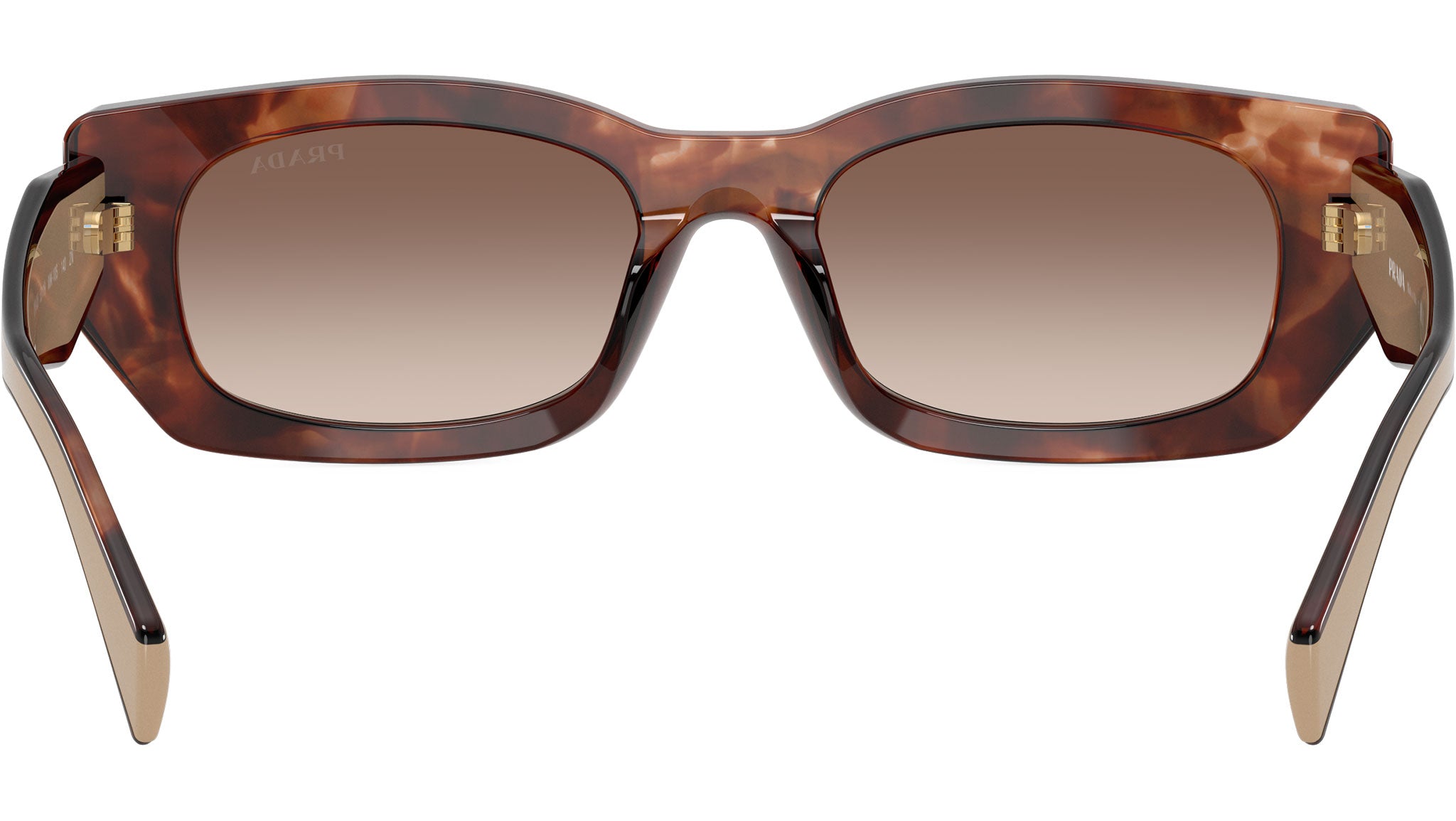 90s PRADA Tortoiseshell Oval Women\'s Sunglasses - Brown Gradient Lenses Prada PRA08S brown frame with brown gradient grey lenses  main image 3