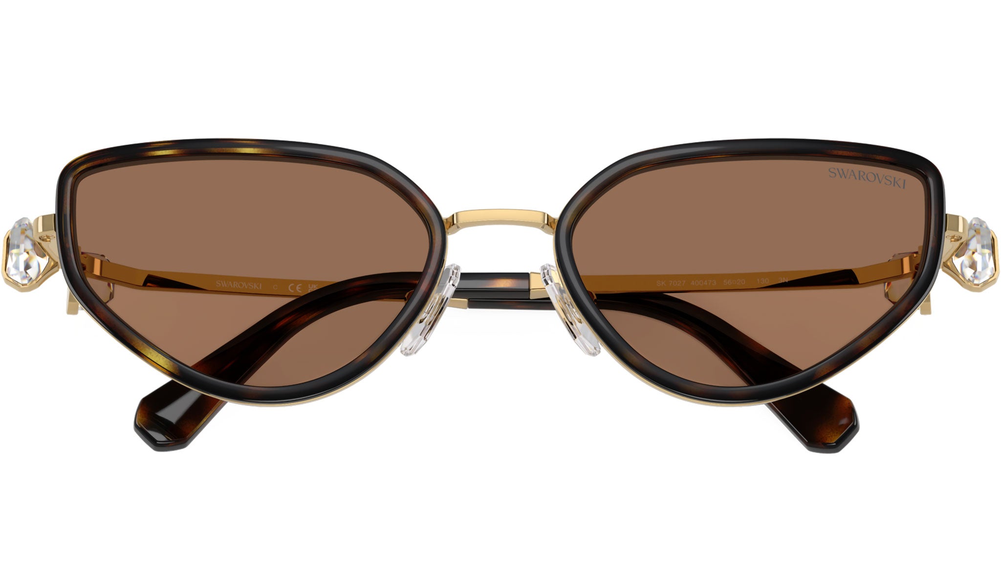 Swarovski SK7027 Sunglasses 400473 Gold / Havana - eye-oo.com display picture 2