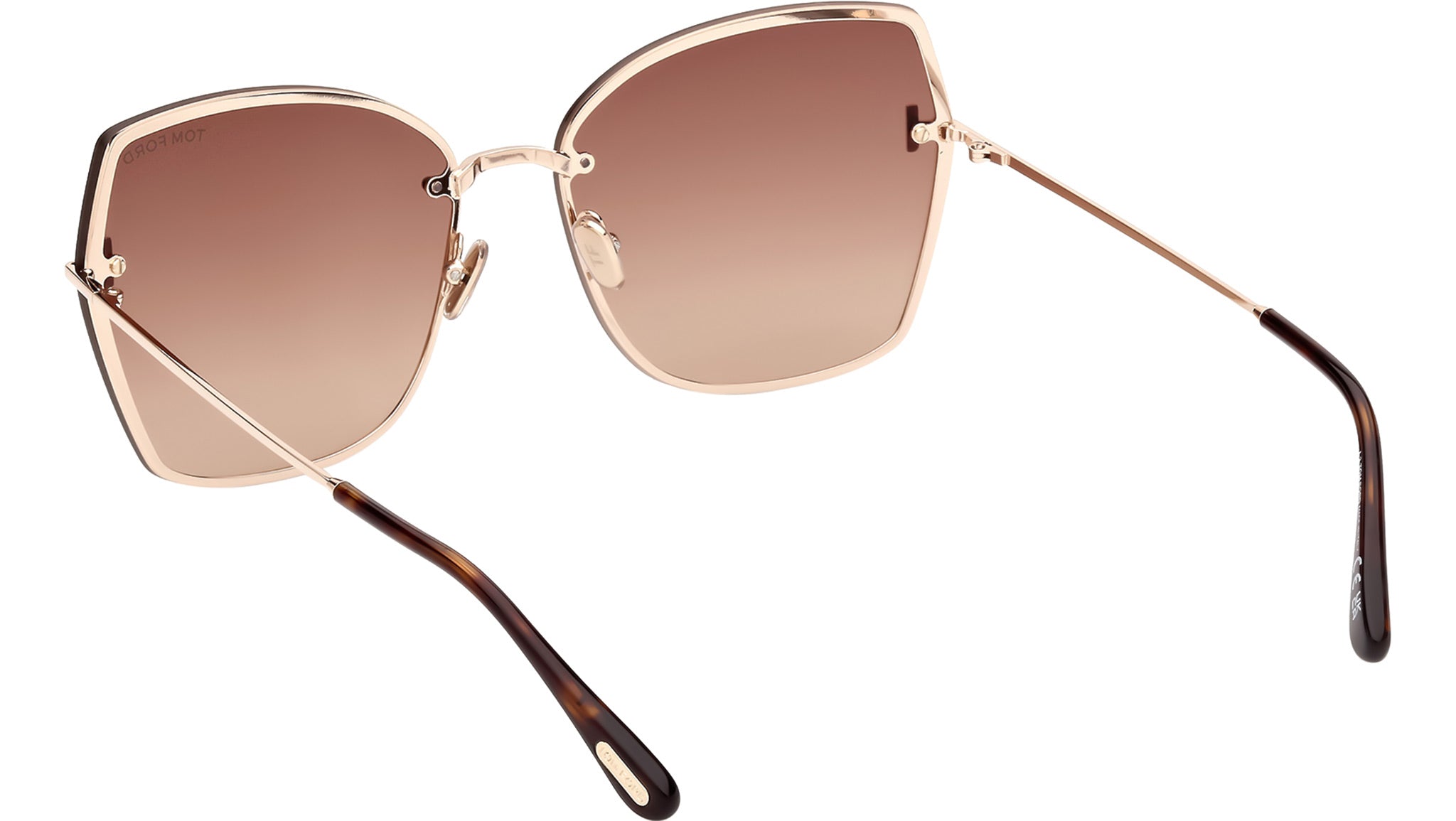 Tom Ford Nickie-02 Sunglasses FT1107 28F Shiny Rose Gold 
