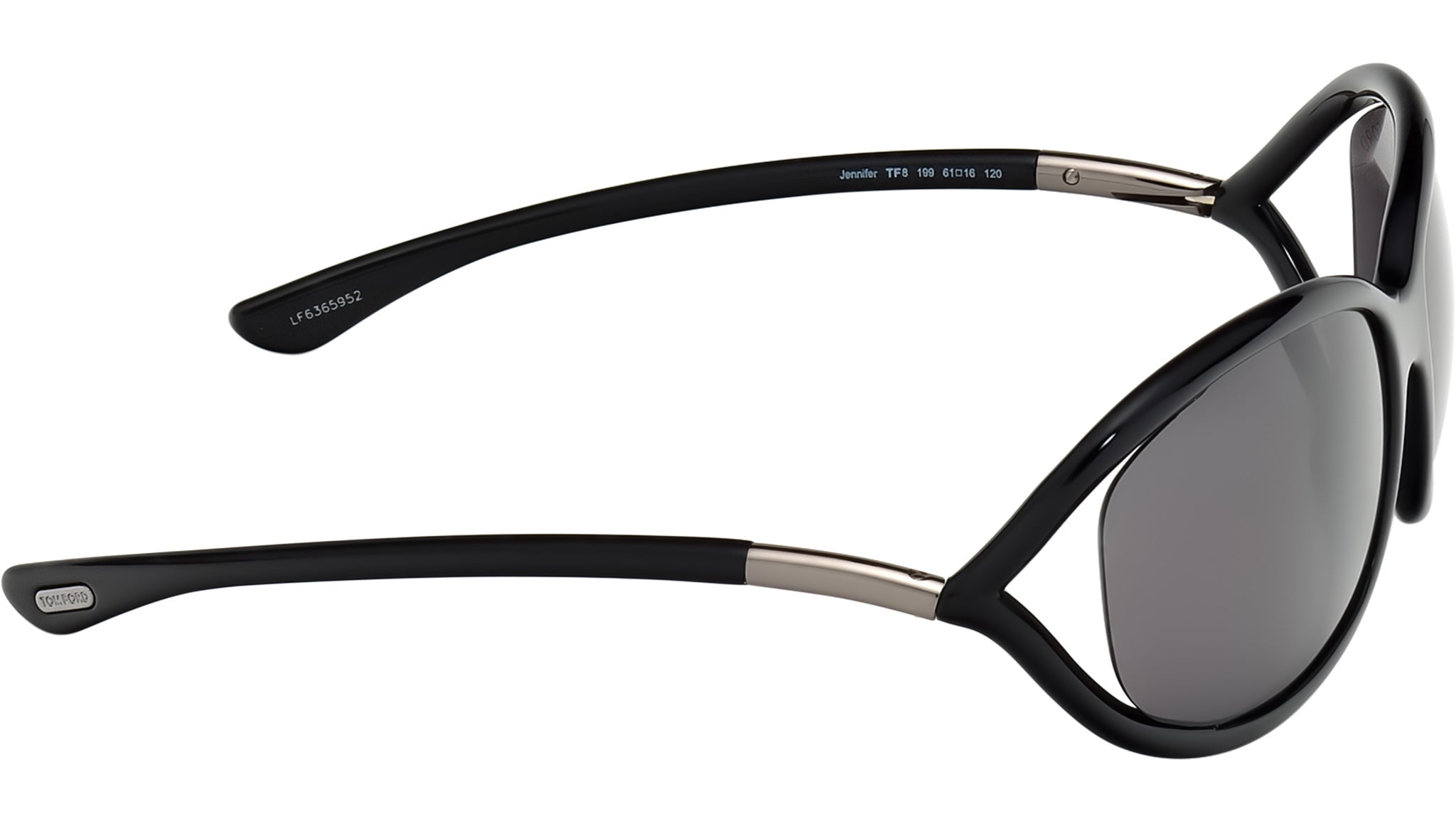 Tom Ford Jennifer Sunglasses FT0008 199 Shiny Black - eye-oo.com display picture 1