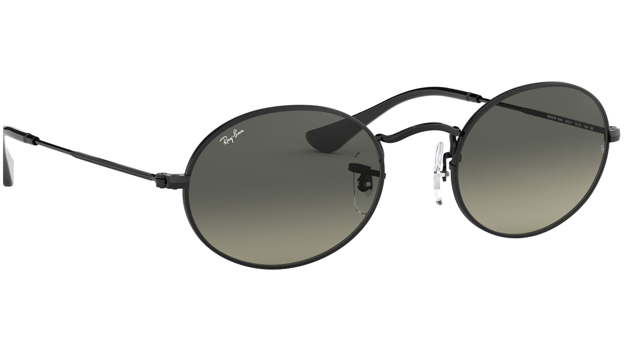 レイバン　サングラスRB 3547-N 002/71 Ray-Ban Oval RB3547N 002/71 Black Sunglasses - eye-oo.com