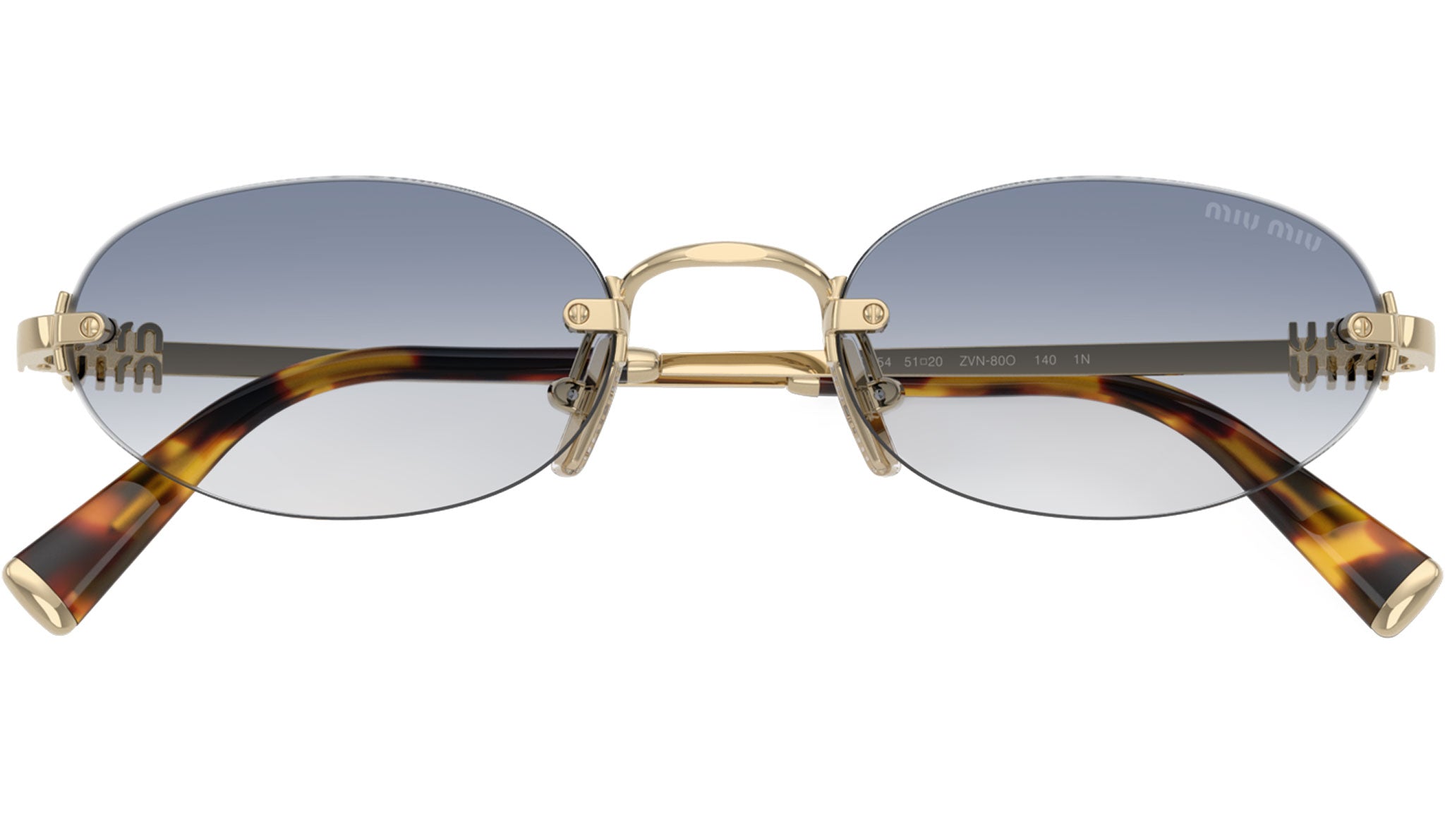 MIU MIUオーバーサイズサングラス　59□16 135 MU A54S Miu Miu Sunglasses ZVN70O Pale Gold - eye-oo.com