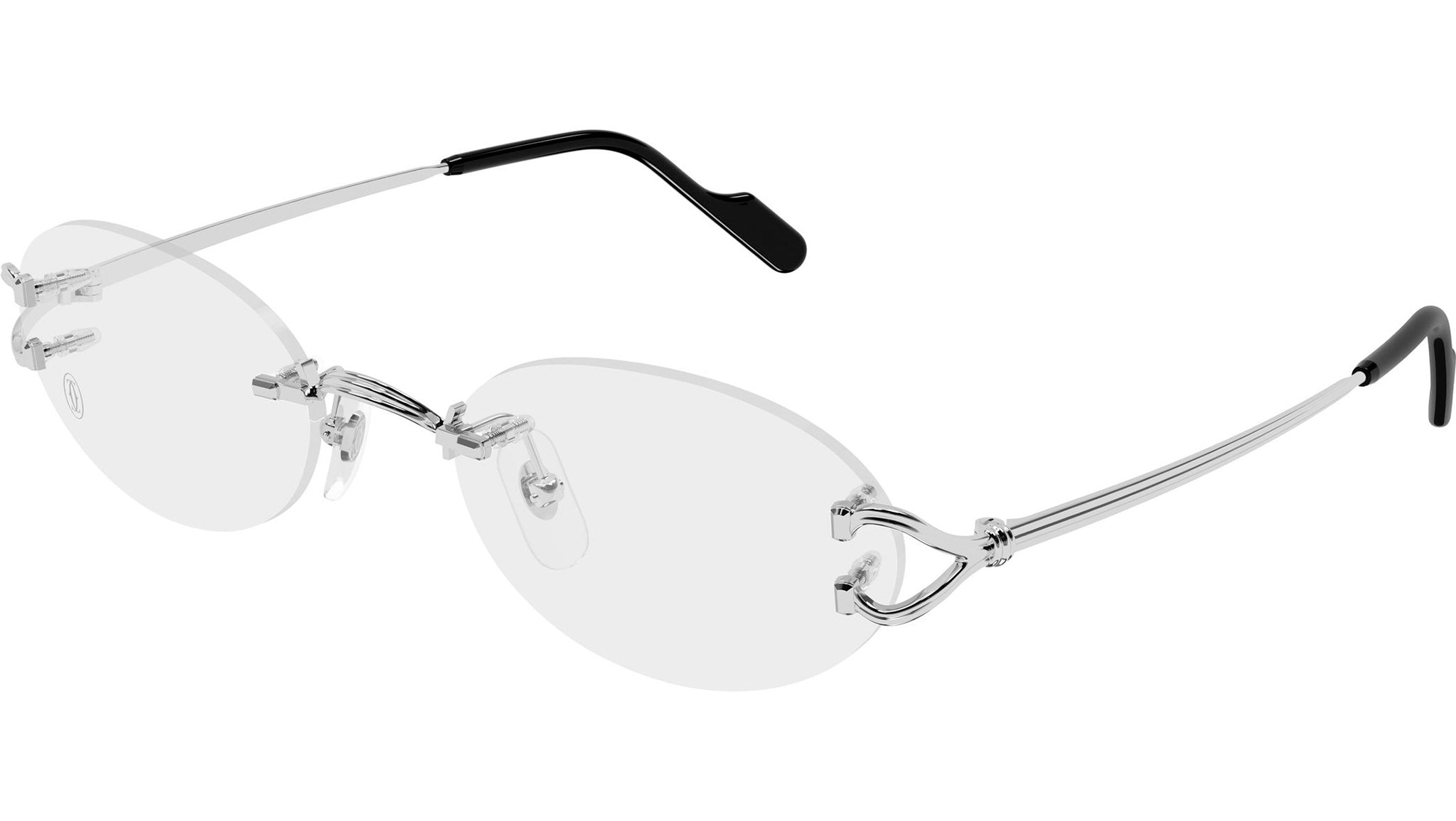 Cartier Première CT0483O Eyeglasses 002 Shiny Silver - eye-oo.com