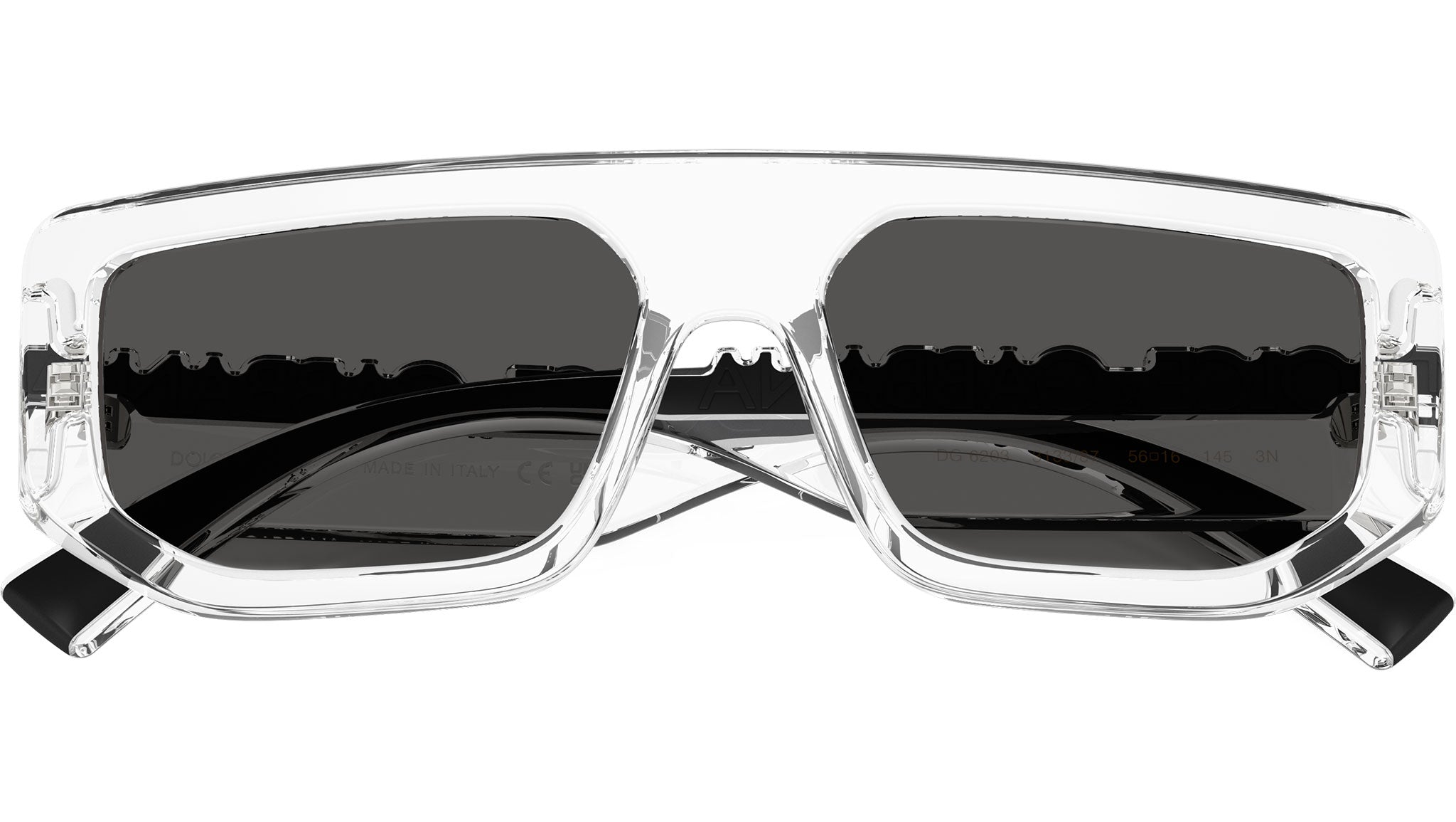 Dolce & Gabbana DG6203 313387 Sunglasses Transparent Rectangle Frame Buy Dolce & Gabbana Crystal Sunglasses Online - Sunglasses.ie main image 4