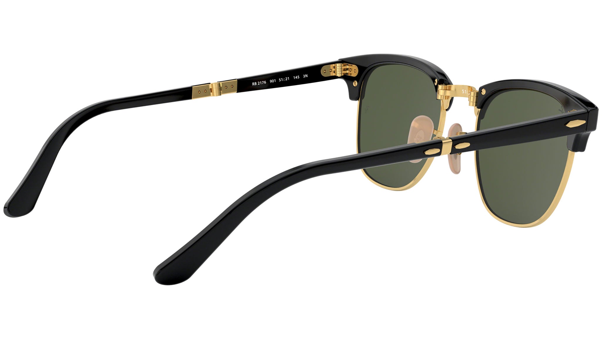 Ray-Ban Clubmaster Folding RB2176 901 Black Sunglasses - eye-oo.com