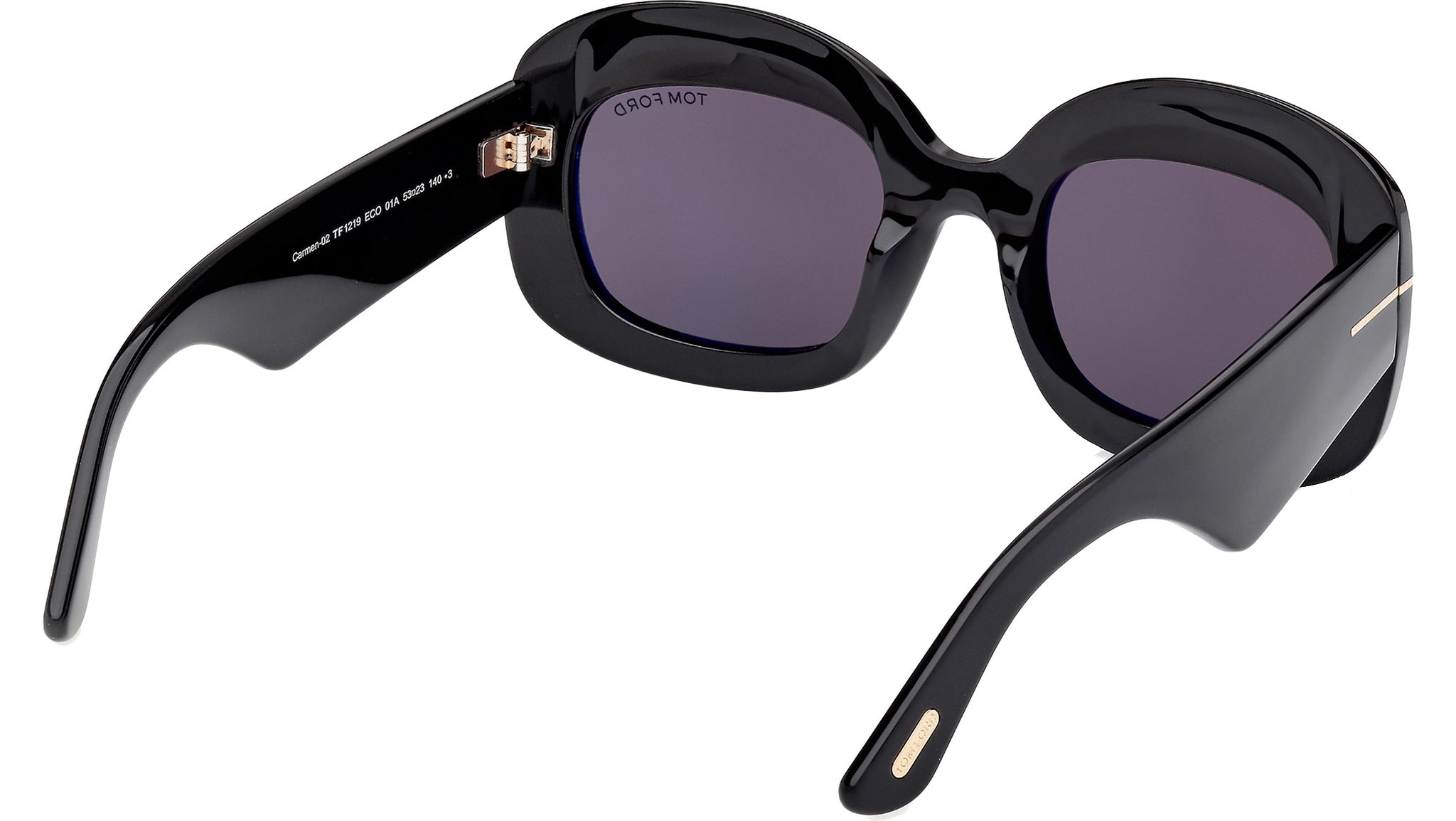 Tom Ford Carmen-02 Sunglasses FT1219 01A Shiny Black - eye-oo.com