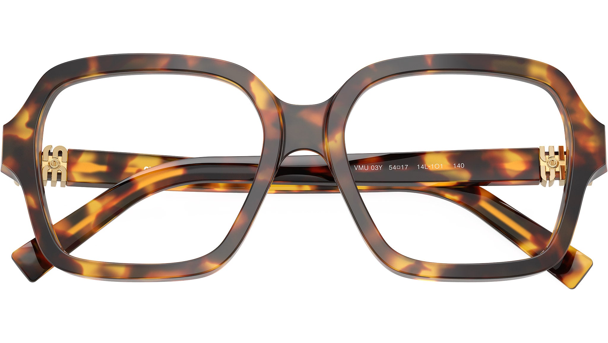 Miu Miu MU03YV Glasses 14L1O1 Havana Honey - eye-oo.com