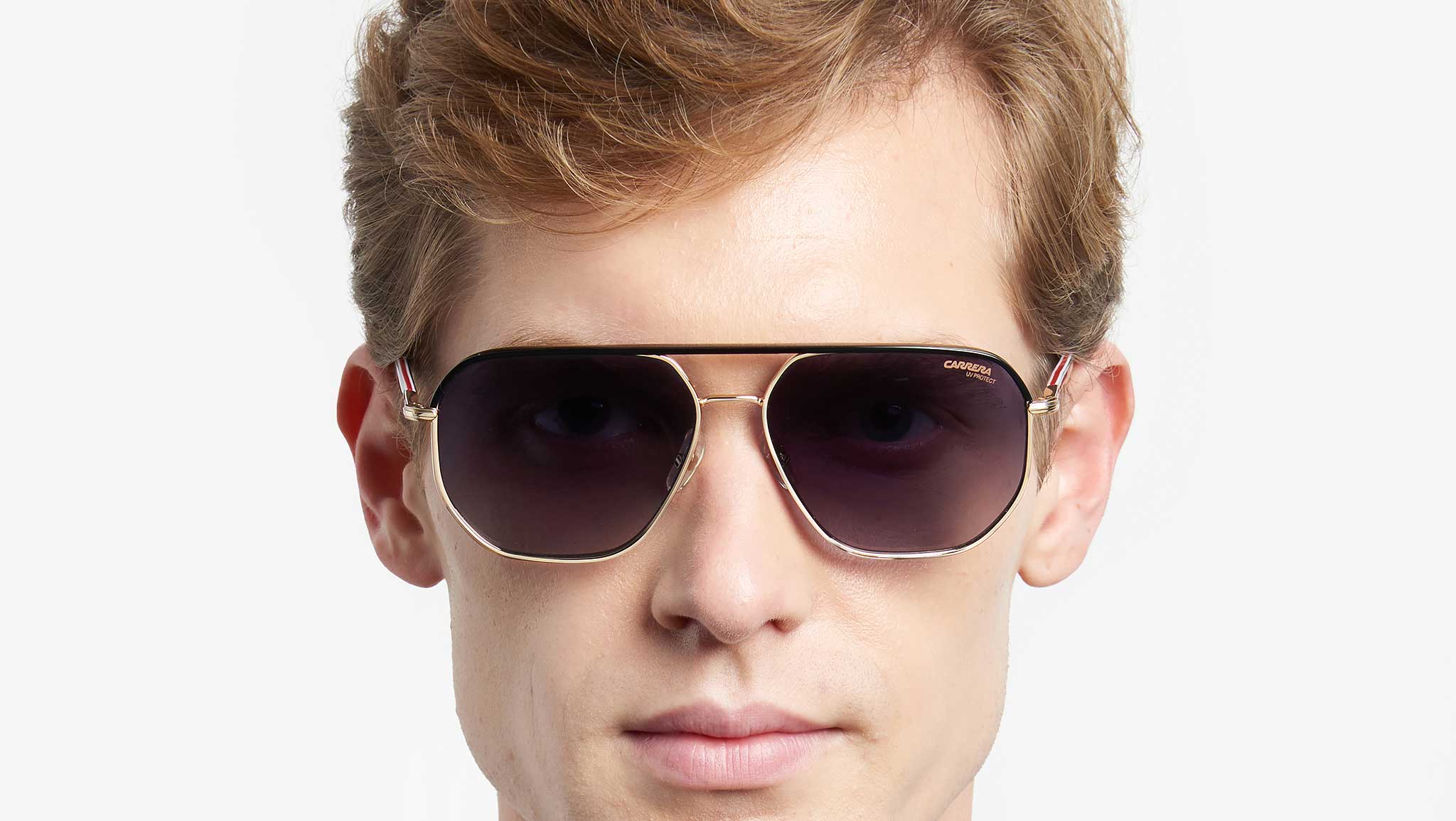 Carrera Bound Gold-Tone Metal with Black Acetate Arm Tips Sunglasses For… Carrera Sunglasses C-SPORT-06-S I46/86 main image 4