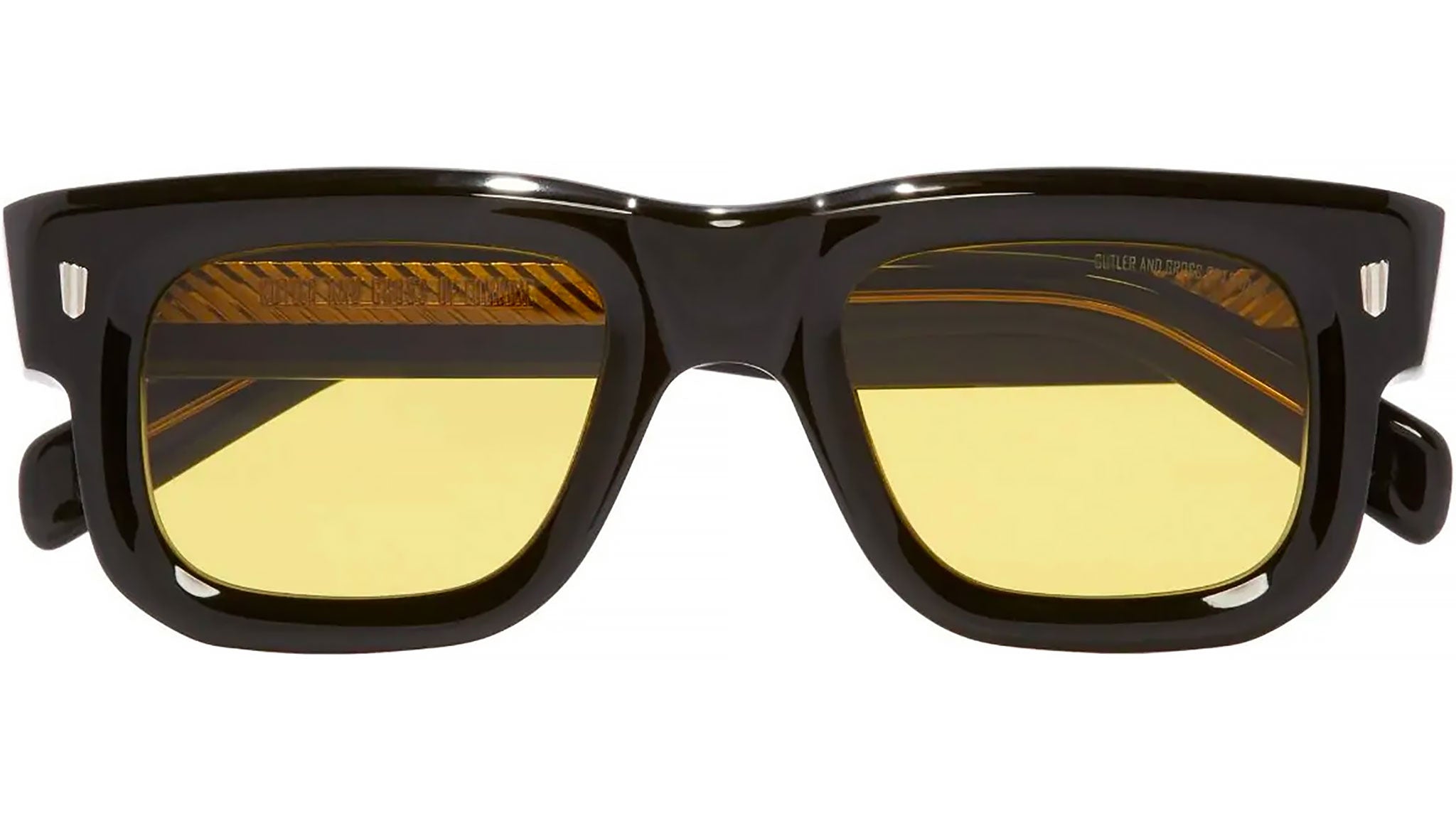 Cutler and Gross 1402 Sunglasses 01 Yellow On Black - eye-oo.com
