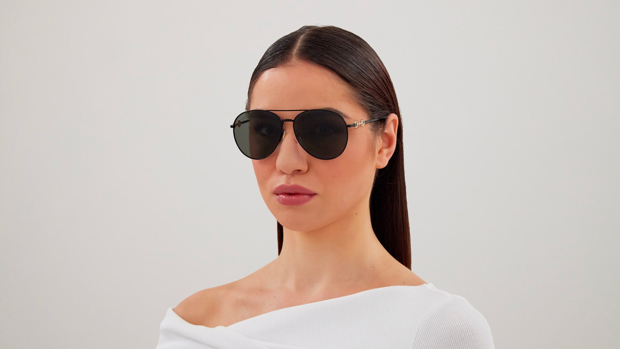 Gucci GG1698S 001 Black Grey Pilot Sunglasses - eye-oo.com