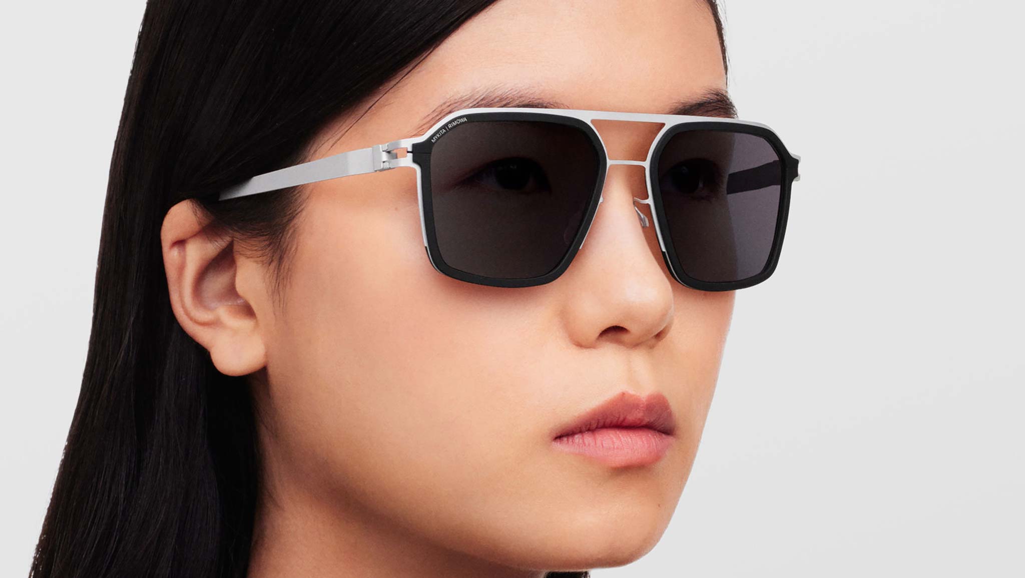 Mykita MR003 Sunglasses AL1 White Silver Black - eye-oo.com