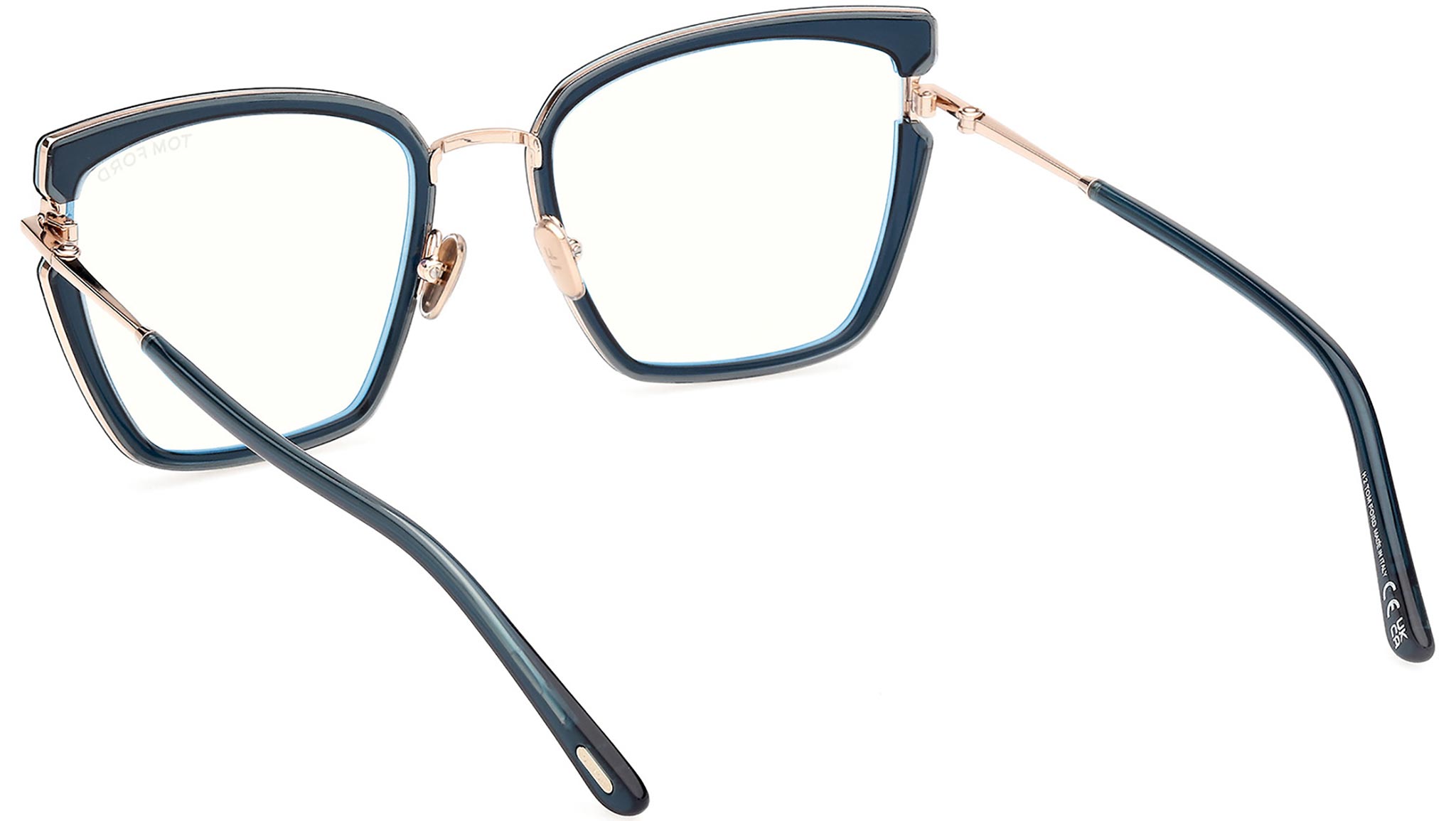 Tom Ford FT5984-B Optical Frame 092 Shiny Light Blue / Gold  display picture 1