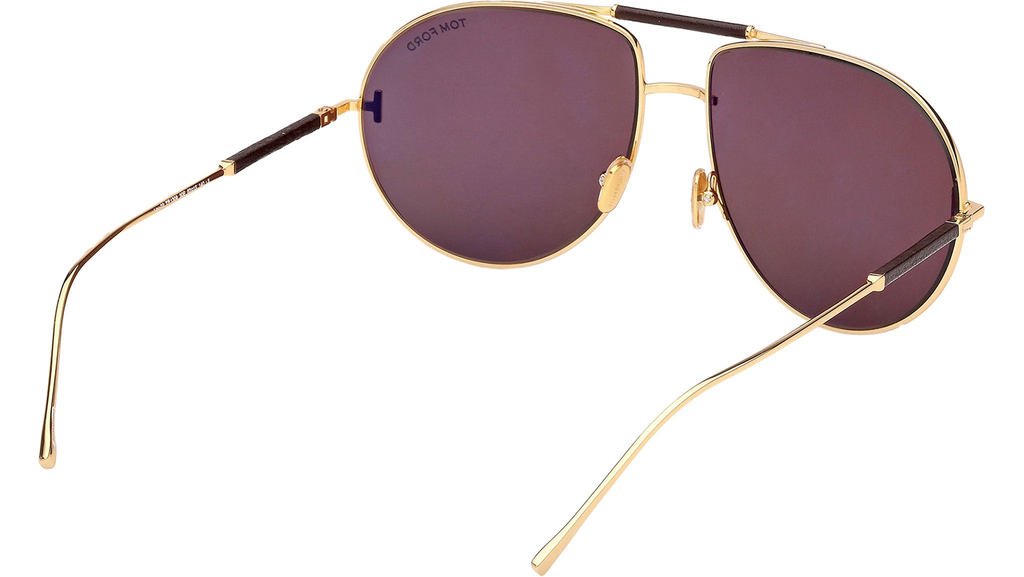 Tom Ford Lou-02 Sunglasses FT1308 30E Shiny Deep Gold - eye  display picture 3