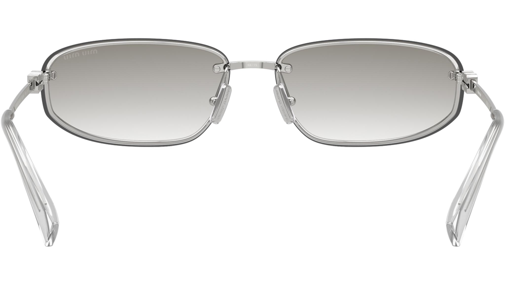 NEW SMU A50 1BC8H1 MIU MIU SILVER GREY MUA50S 1BC8H1 SHIELD WOMEN SUNGLASSES Miu Miu SMU A50S 1BC8H1 Silver / Light Gray Lens Rectangle  main image 4