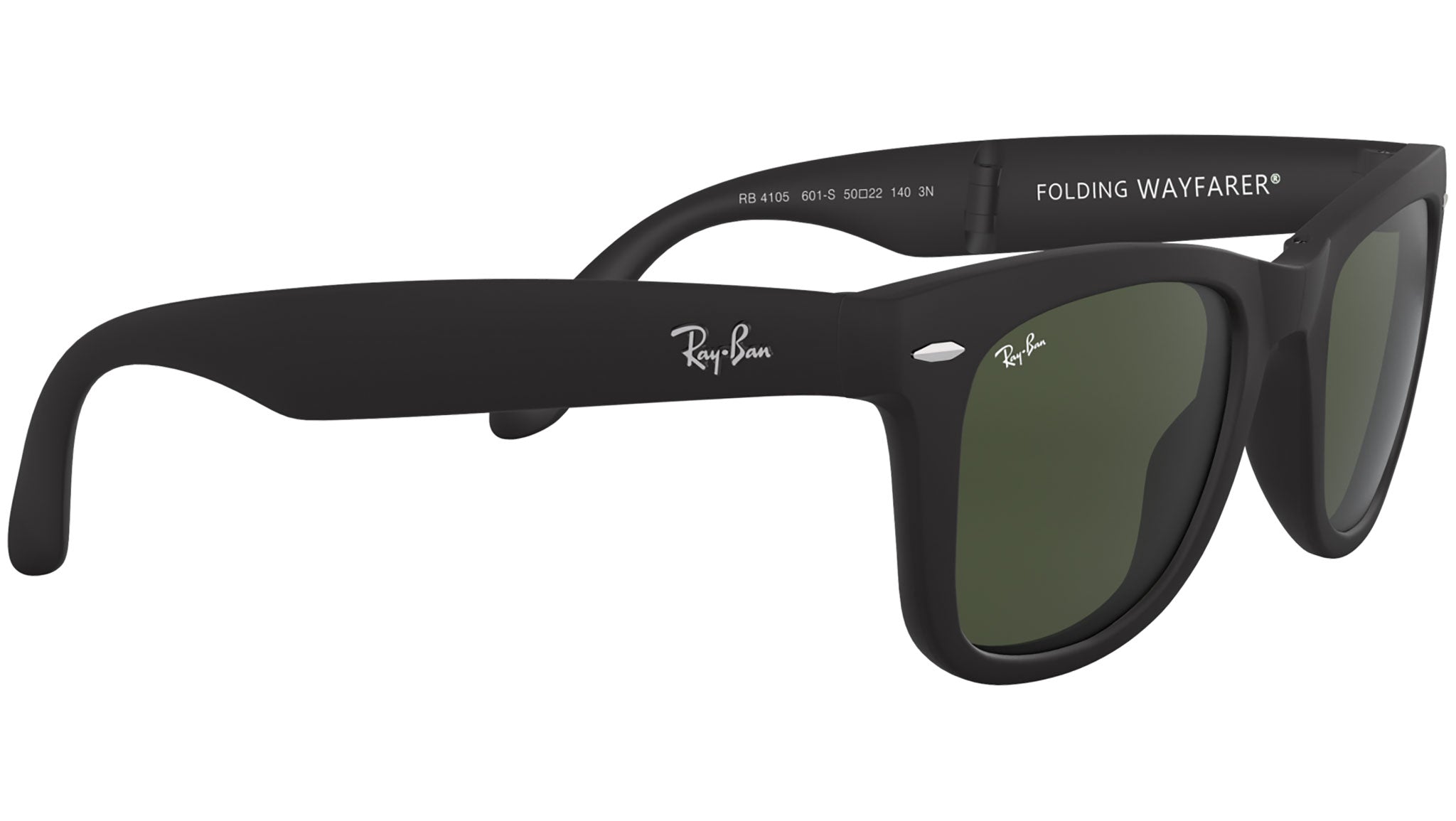 Ray-Ban Folding Wayfarer RB4105 601S Black Sunglasses - eye-oo.com