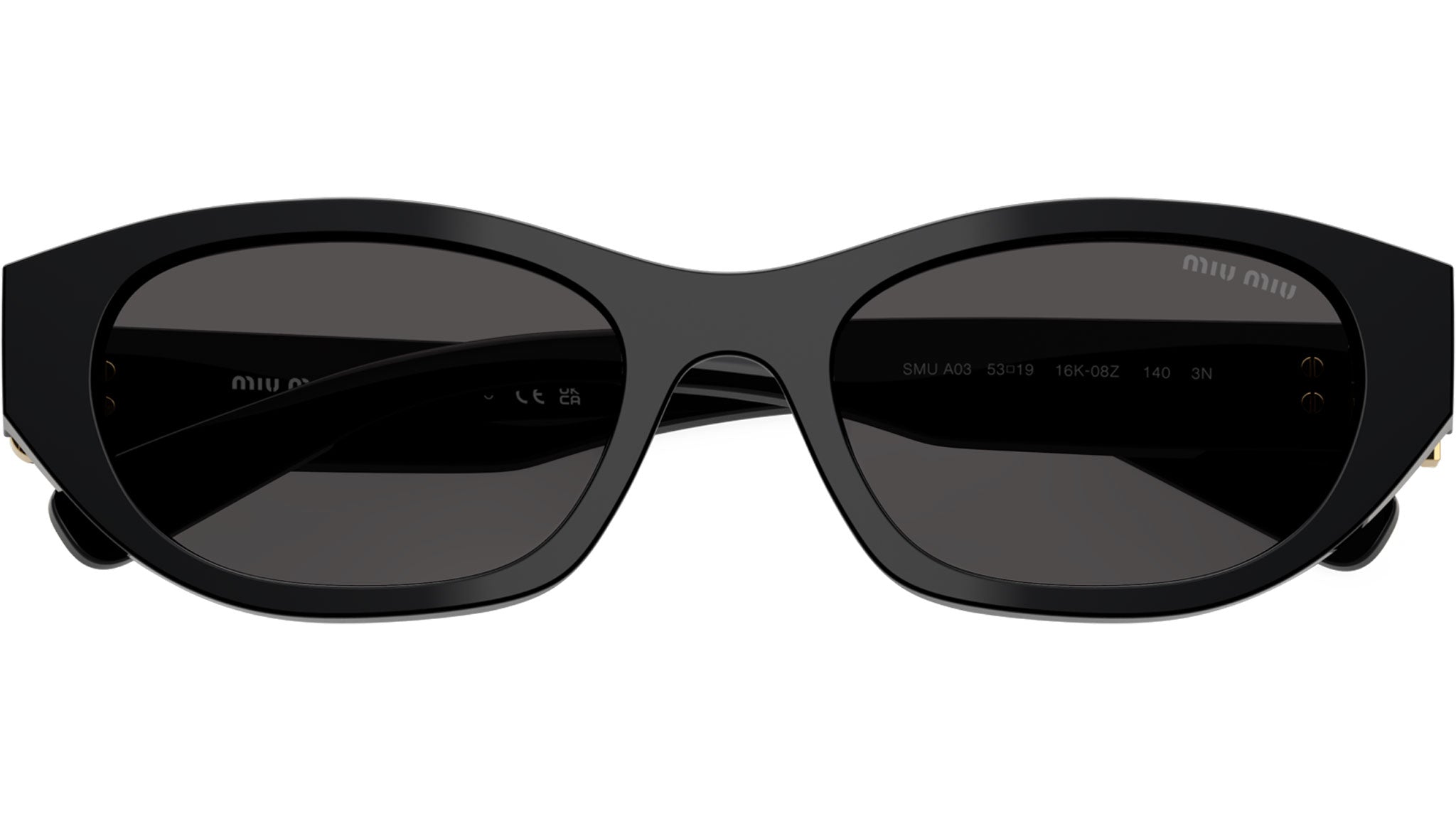 MU A03S Miu Miu Sunglasses 16K08Z Black - eye-oo.com