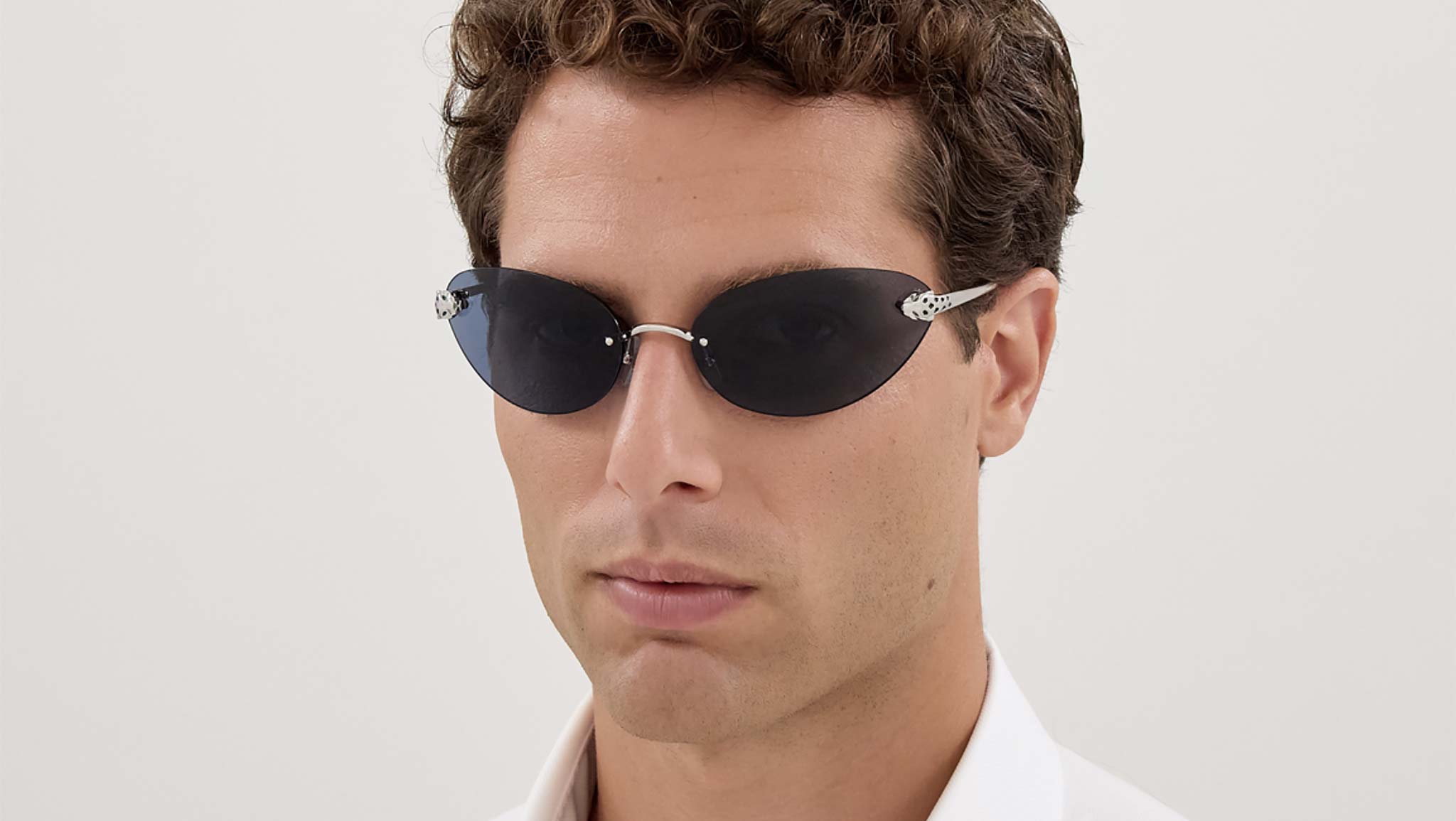 Cartier CT0635S-002 Sunglasses Silver Metal Cartier CT0635S Sunglasses 002 Shiny Silver Blue - eye-oo.com main image 3