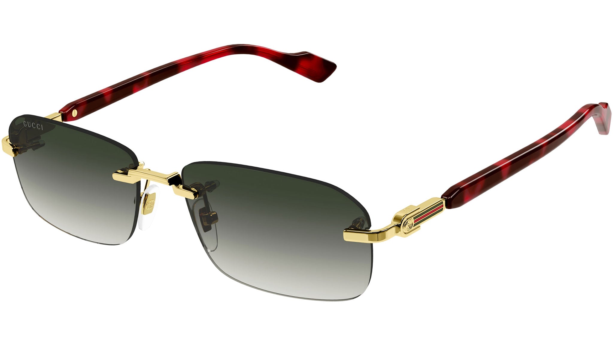 美品✨Gucci Sunglasses Rimless GG Pattern Gucci GG1221S 006 Rectangular Sunglasses Yellow Gold - eye-oo.com