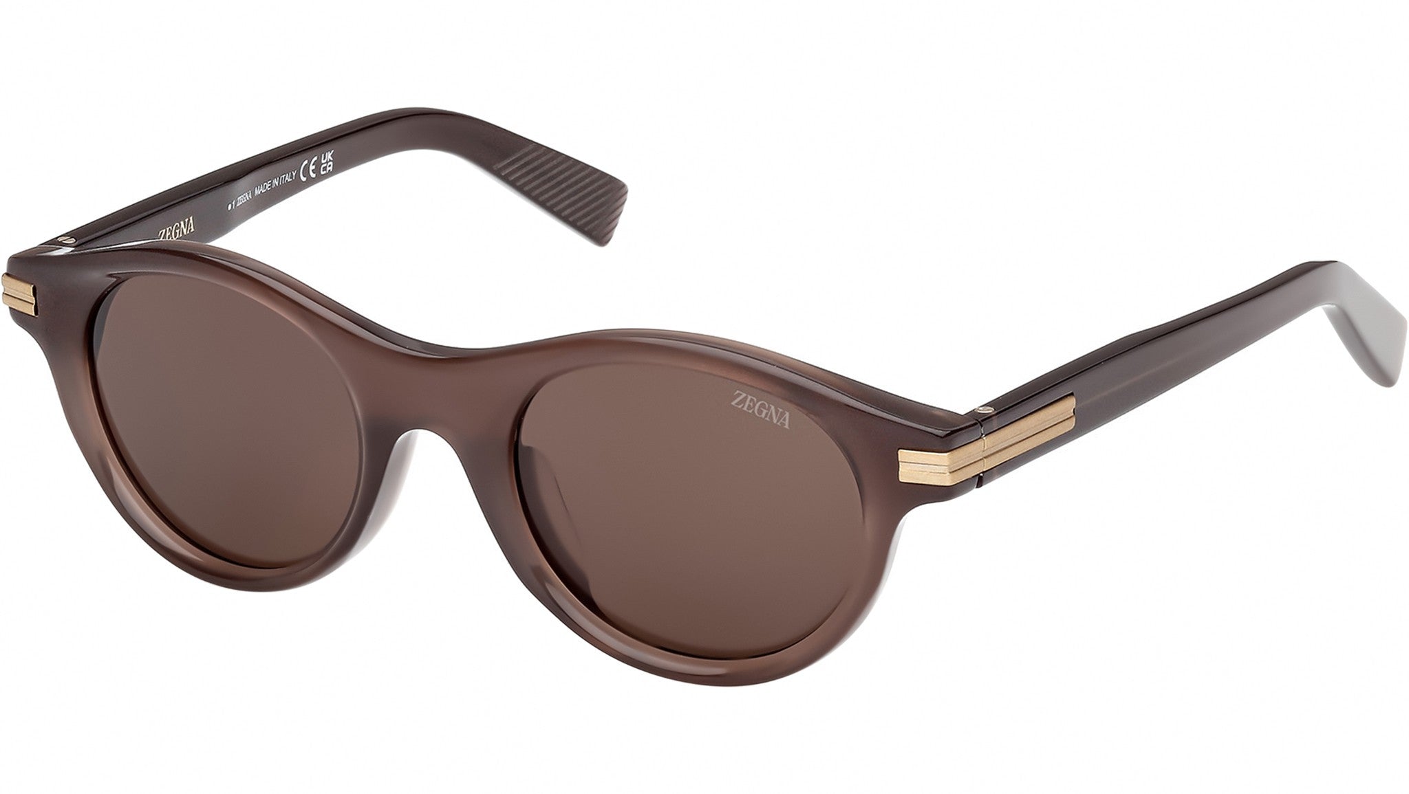 Zegna EZ0271 48E Sunglasses Shiny Dark Brown - eye-oo.com