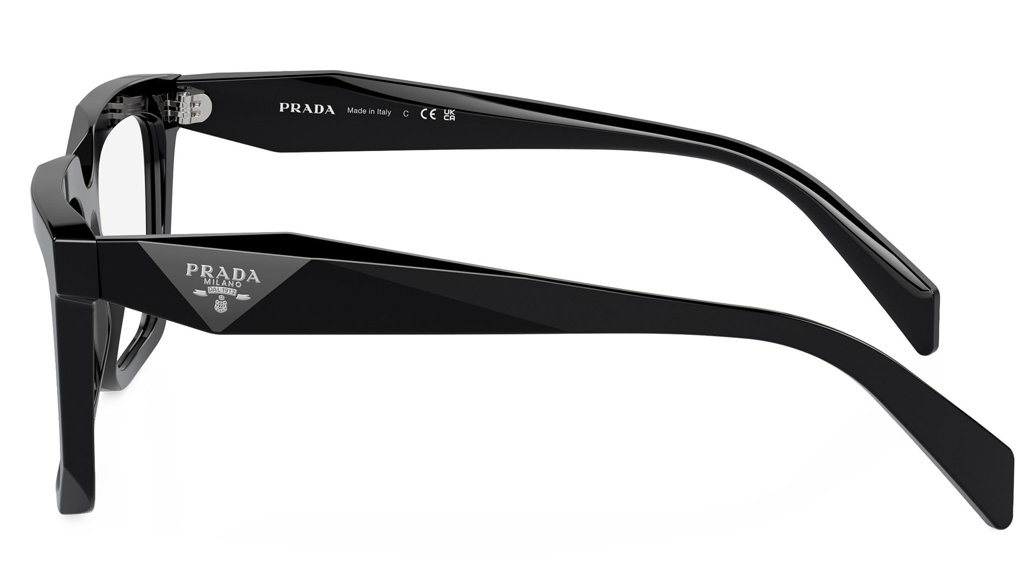 Black Prada Fold Up Glasses Prada Symbole Sunglasses Black (SPR17W_E1AB_F05S0_C_049) in  main image 3