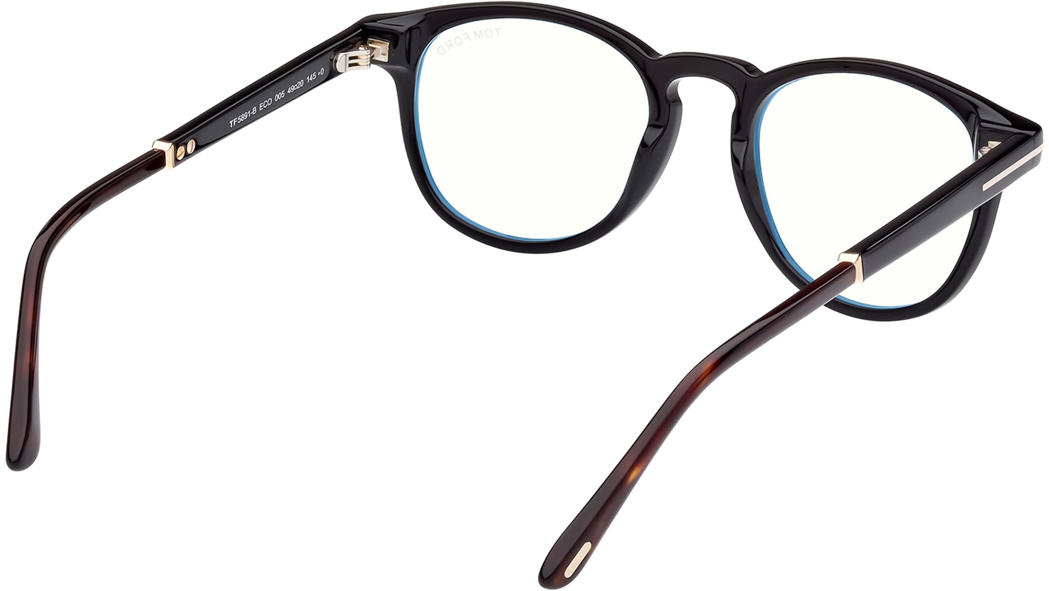 Tom Ford FT5891-B Optical Frame 005 Shiny Black / Dark Havana