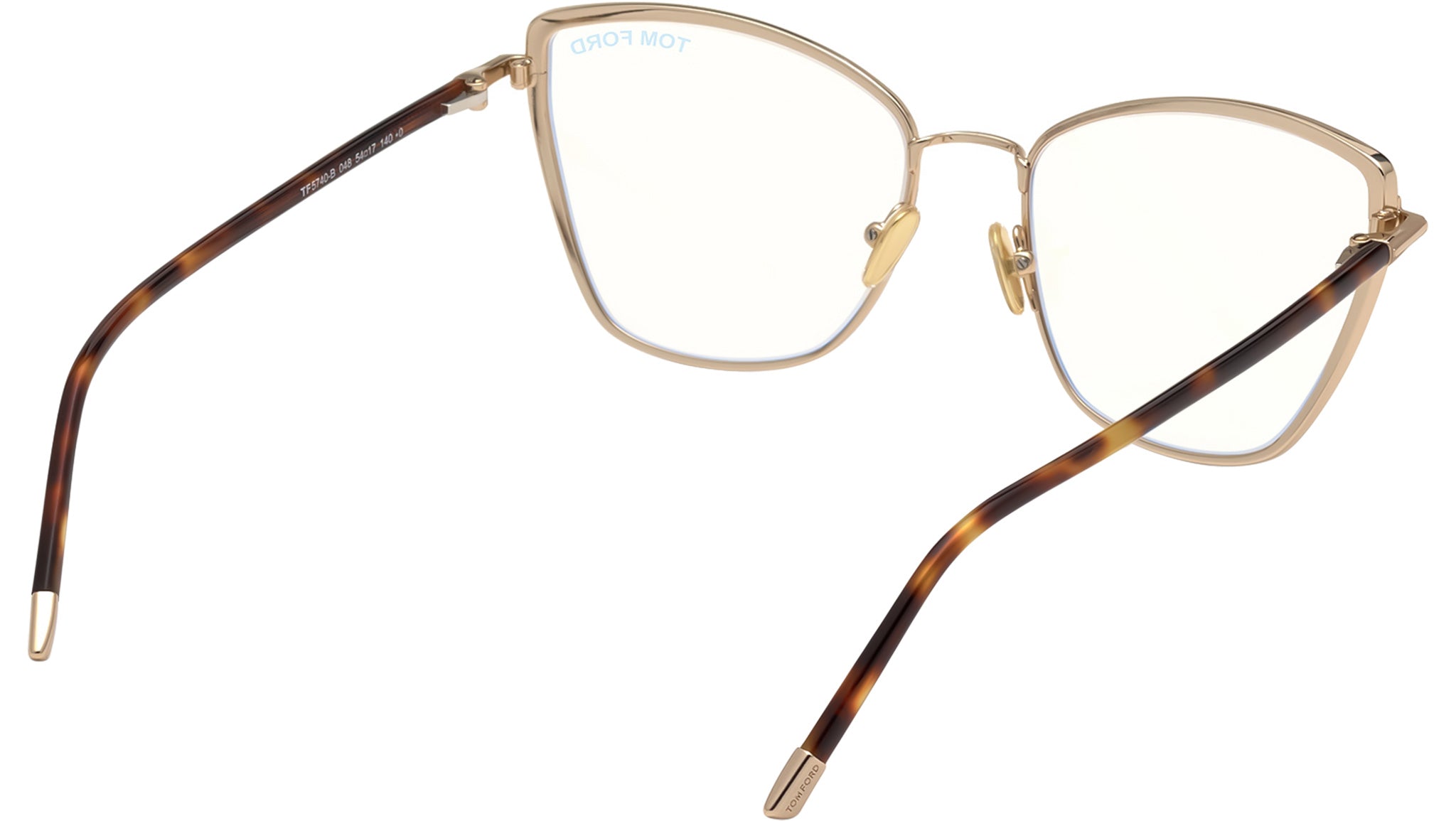 Tom Ford FT5740-B 048 Cat Eye Eyeglasses 54mm - Brown / Gold / Havana Tom Ford® FT5740-B main image 4