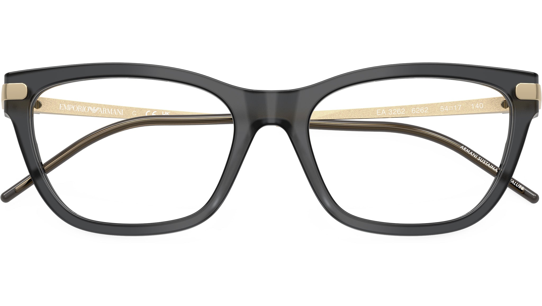 【ミラノ購入】EMPORIO ARMANI ラムレザー2010 アーカイブ Emporio Armani EA3262 Glasses 6262 Shiny Opal Black - eye-oo.com