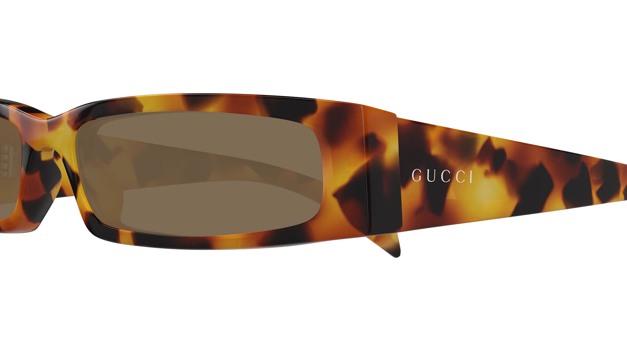 Gucci GG1778S 008 Havana Brown Rectangular Sunglasses - eye-oo.com