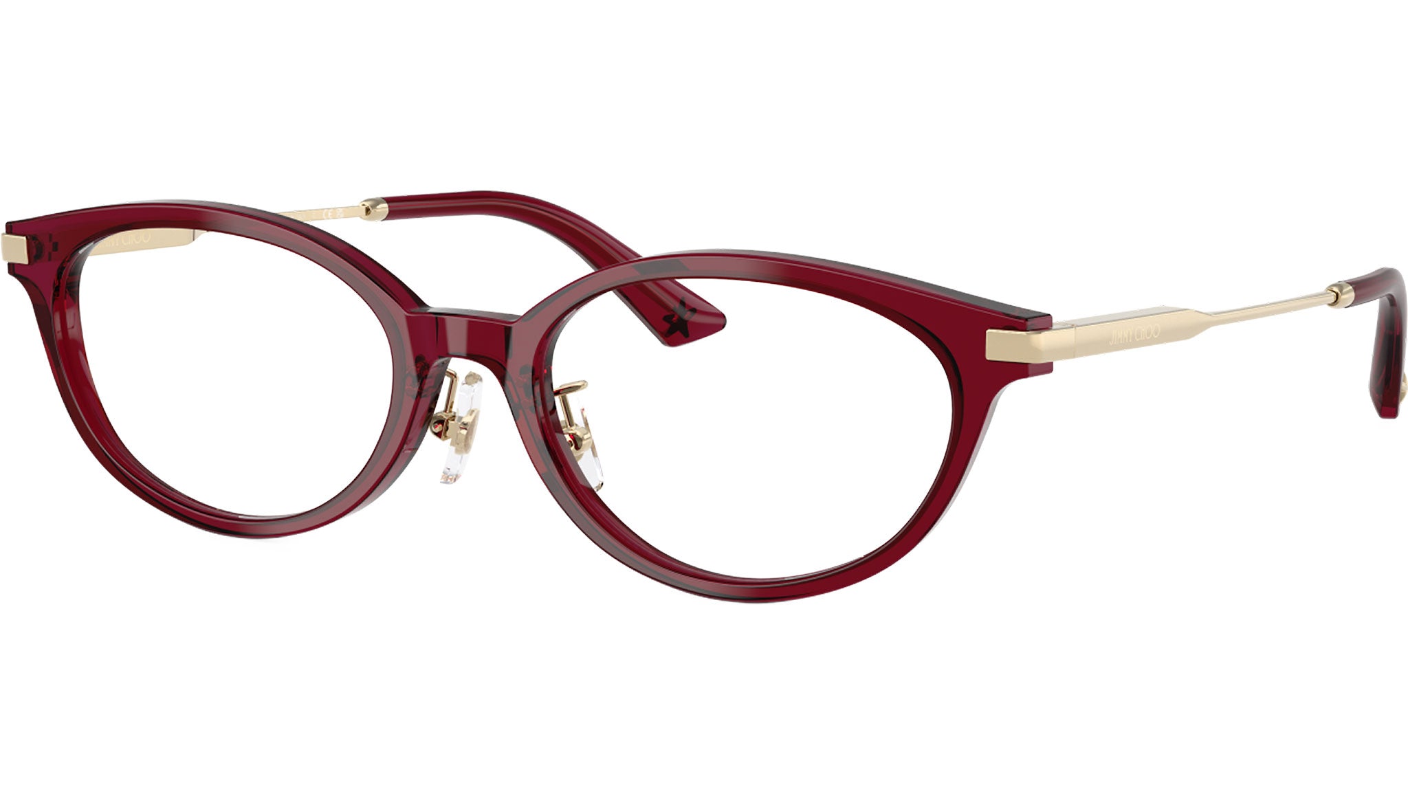 JC3029D Jimmy Choo Glasses 5062 Transparent Red - eye-oo.com